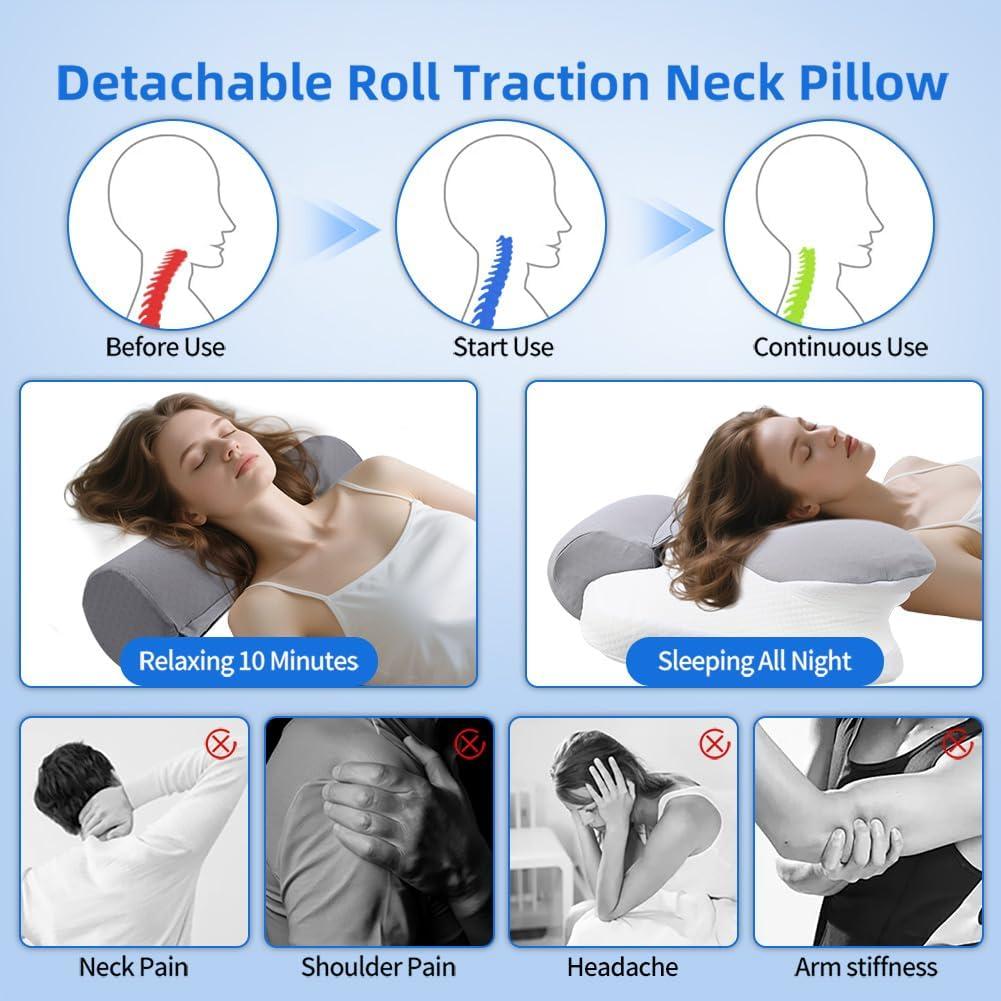 Almohada Cervical Ergonómica PARTNERJOY 2 en 1 Espuma Memoria