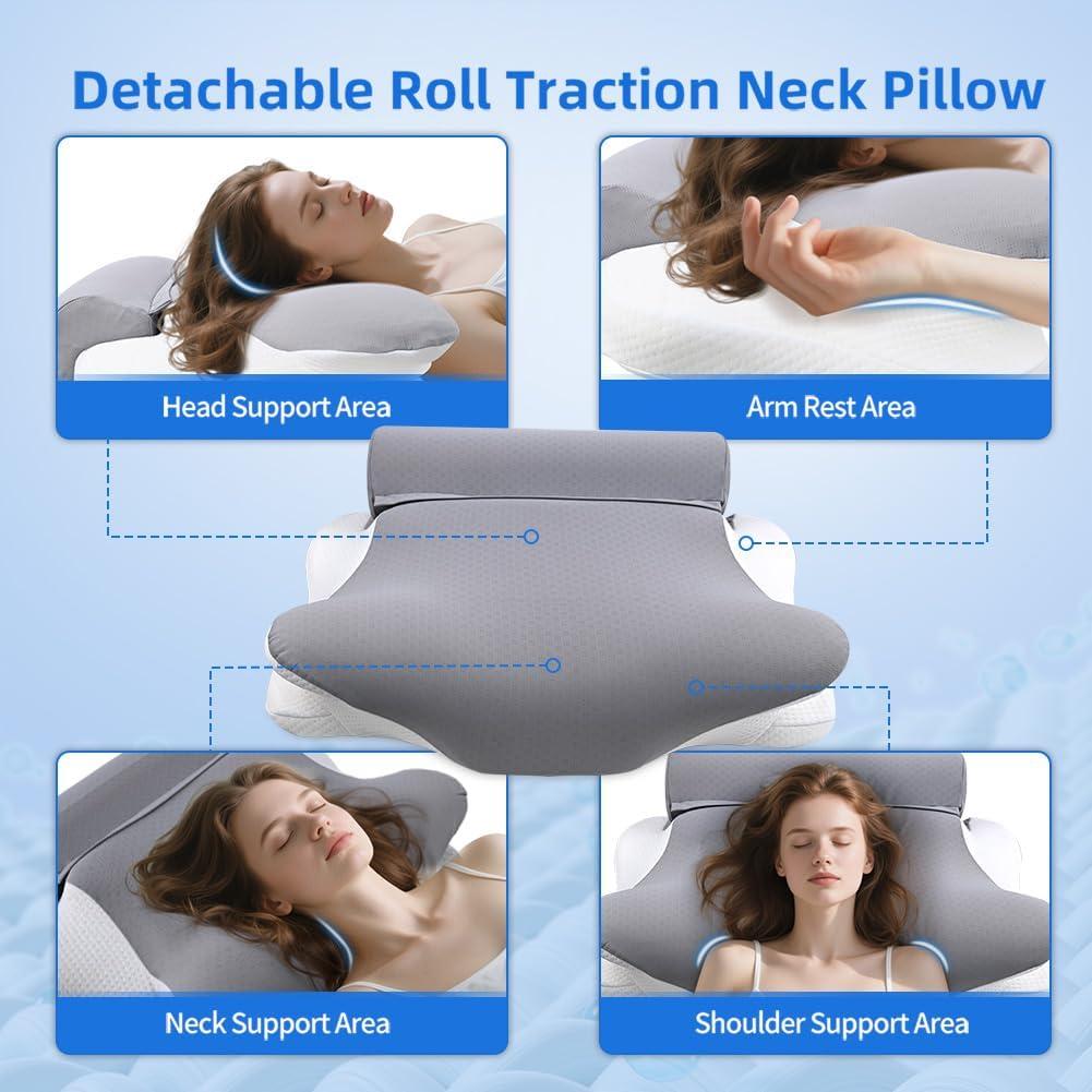 Almohada Cervical Ergonómica PARTNERJOY 2 en 1 Espuma Memoria