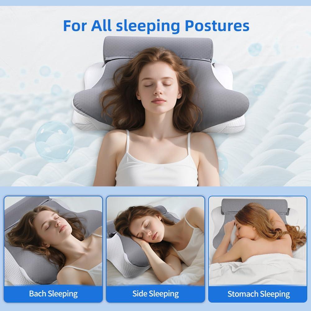 Almohada Cervical Ergonómica PARTNERJOY 2 en 1 Espuma Memoria