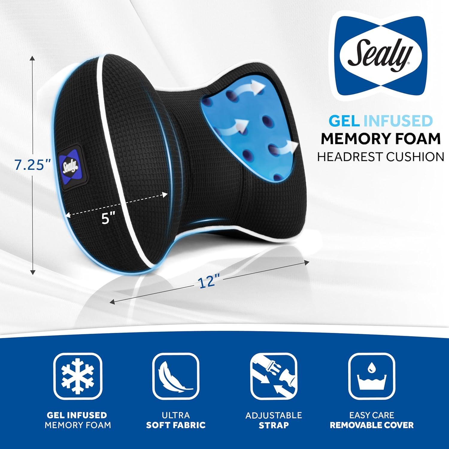 Almohada de Cuello Viscoelástica Sealy para Coche y Oficina
