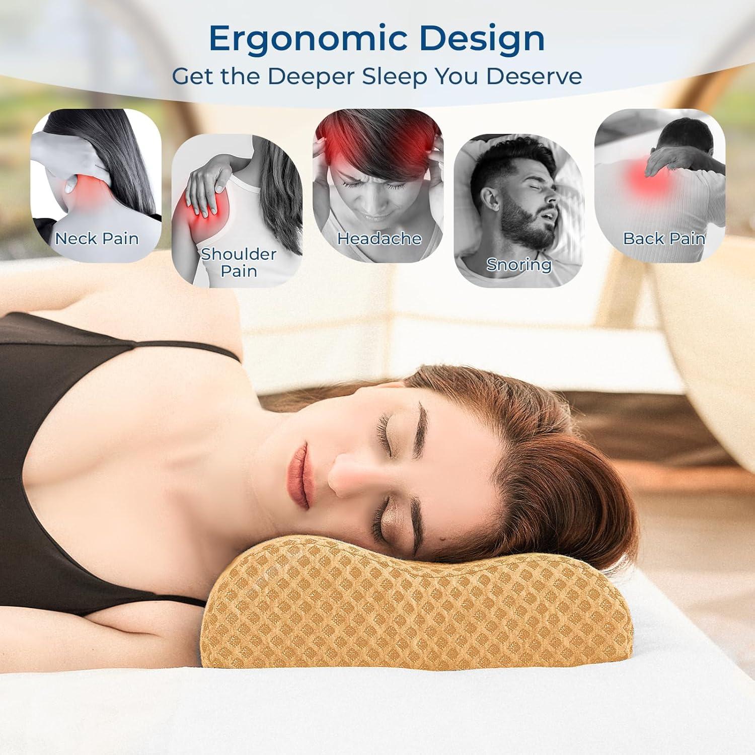 Almohada de Viaje PEUJEW Espuma Viscoelástica Ergonómica S