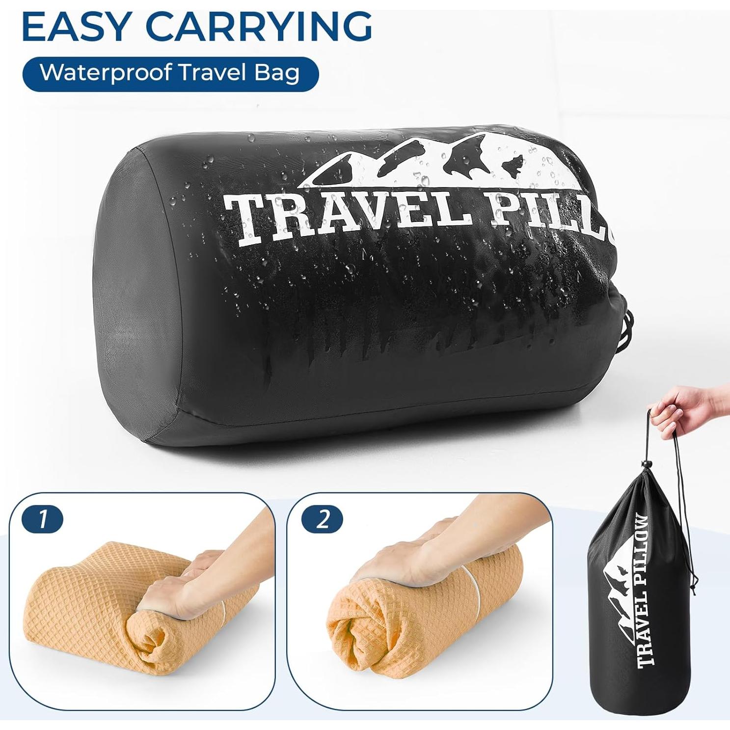 Almohada de Viaje PEUJEW Espuma Viscoelástica Ergonómica S