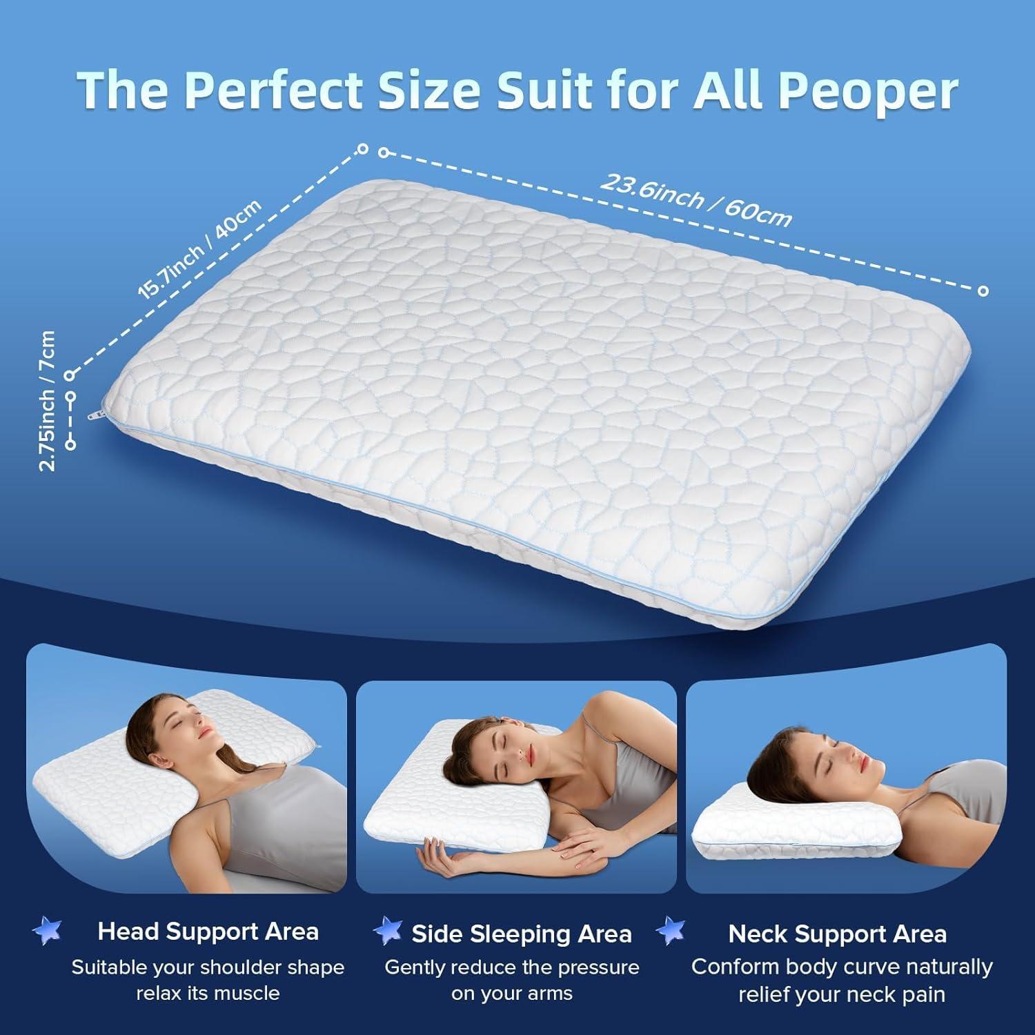 Almohada Plana Ultra Fina SUPA MODERN 5.7 cm Espuma Viscoelástica