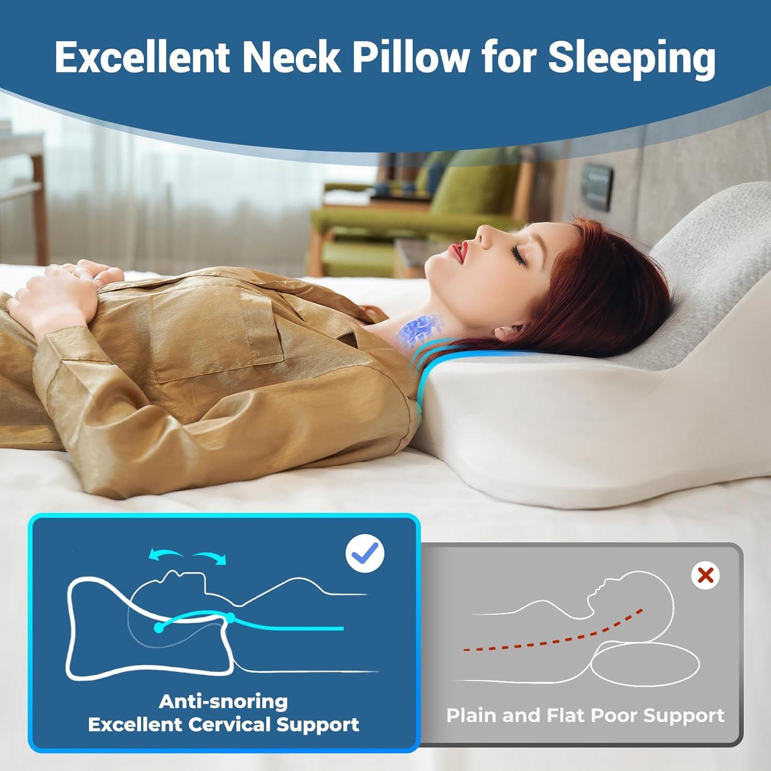 Almohada de Lectura Ergonómica WOGAHEV - Espuma Viscoelástica Gris