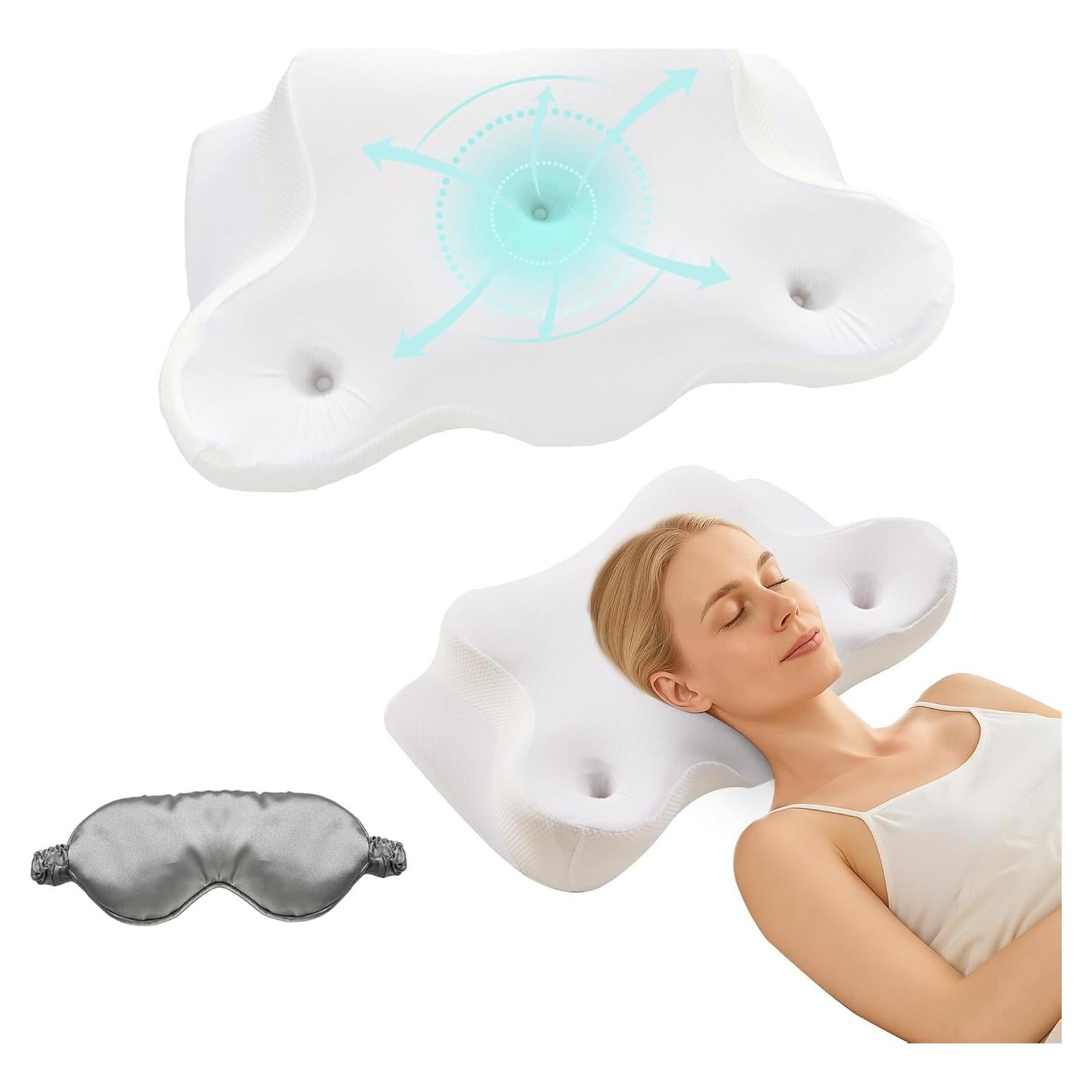 Almohada Cervical Ergonómica XWZO de Espuma de Memoria 61x37.8cm