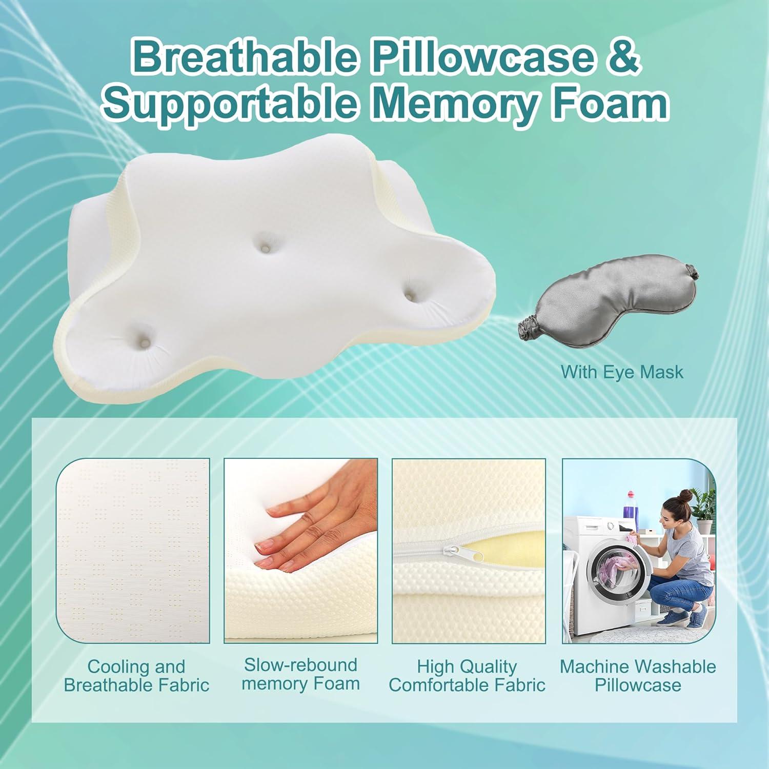 Almohada Cervical Ergonómica XWZO de Espuma de Memoria 61x37.8cm