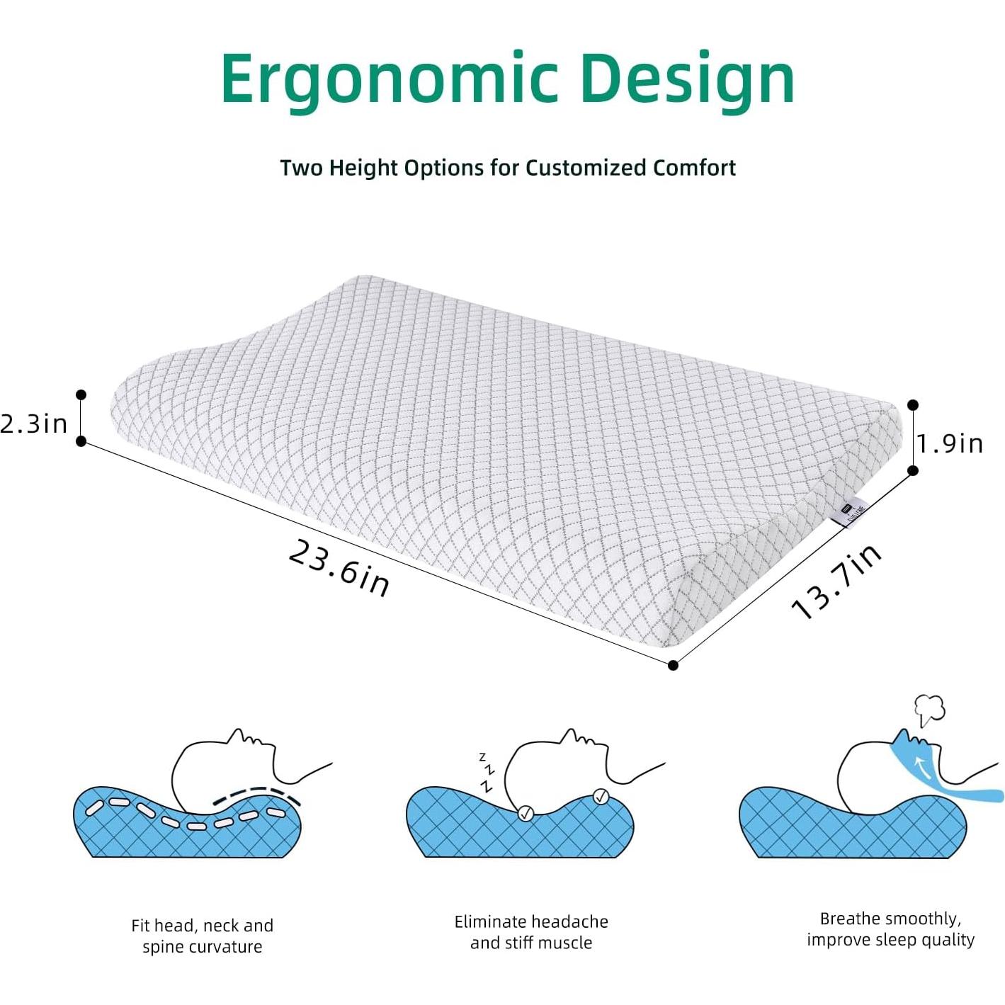 Almohada delgada SUQ I OME Espuma Viscoelástica 60x35 cm