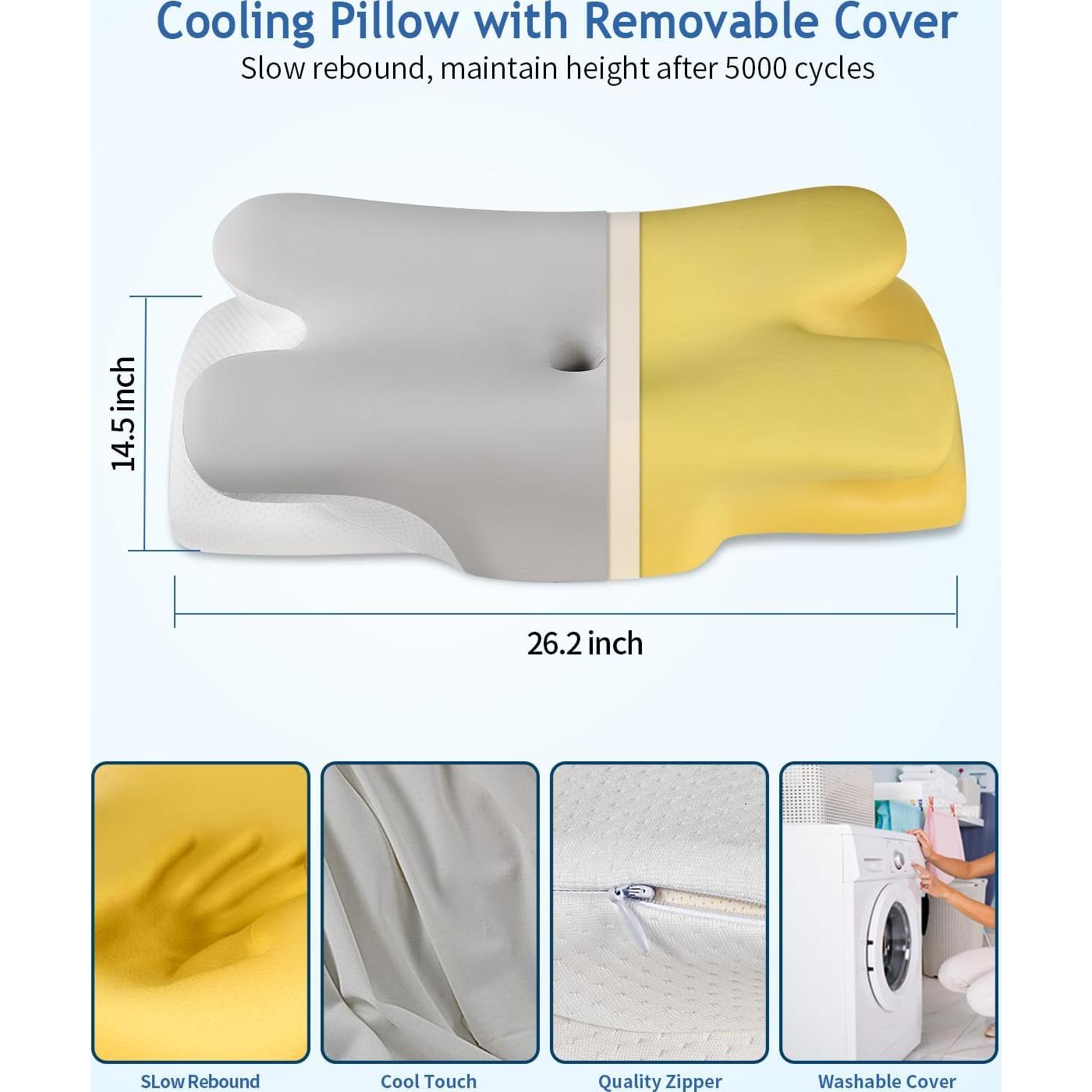 Almohada Cervical Besyodo Ortopédica Espuma Memoria Refrigerante