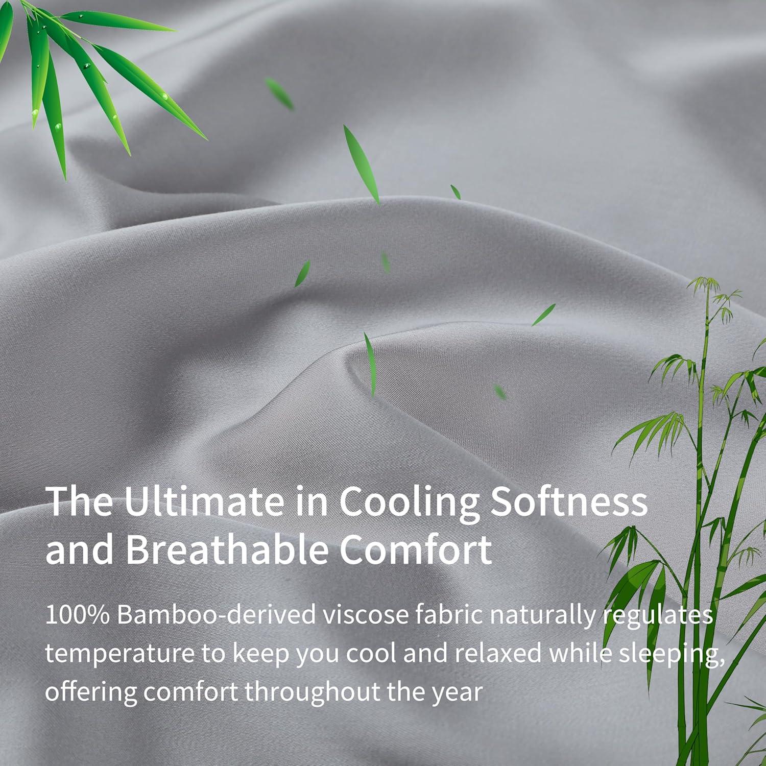 Sábana Ajustable Reina Zaizaihome 100% Viscosa Bambú Gris 400 Hilos