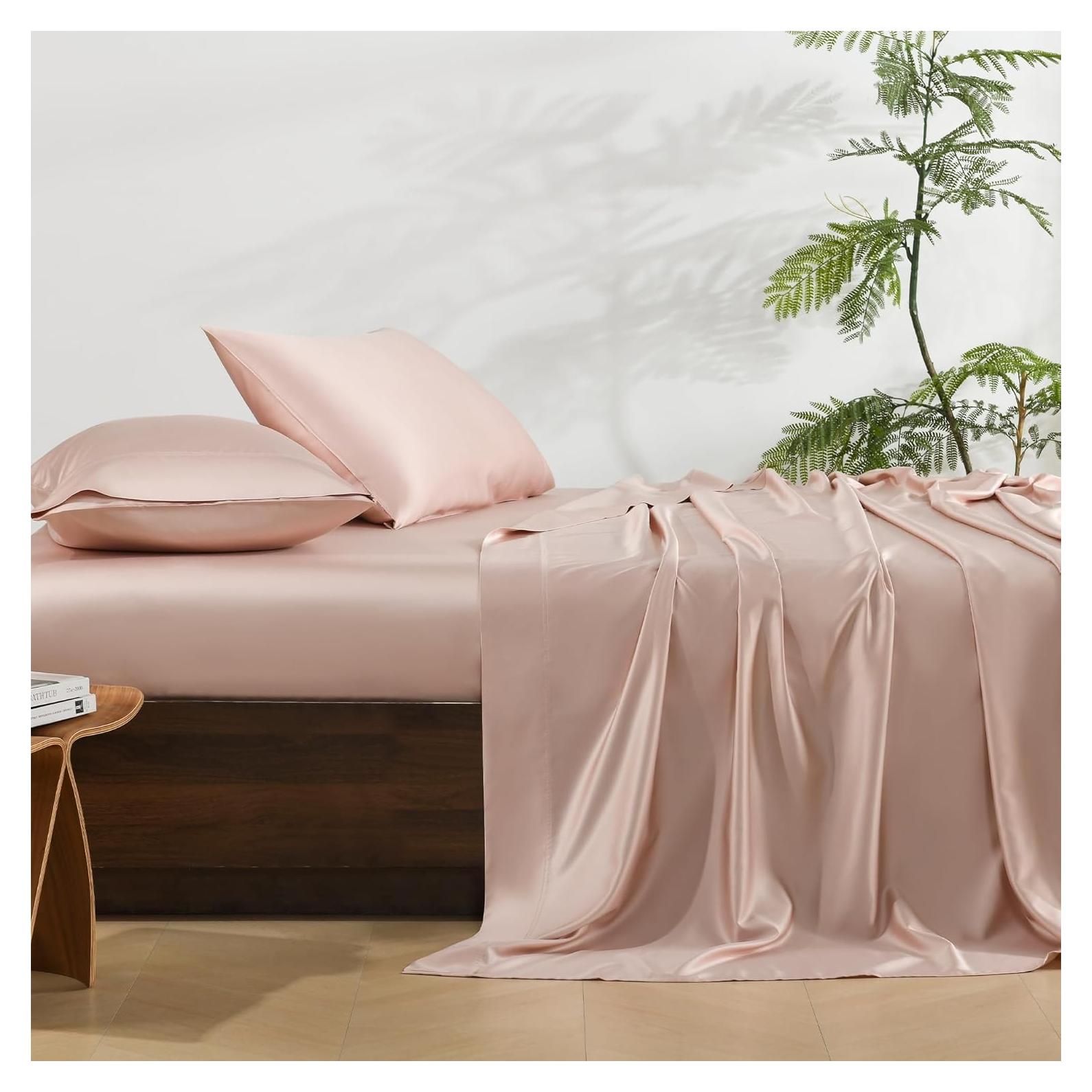 Juego de Sábanas Queen NATUREFIELD 4 Piezas Seda Bambú