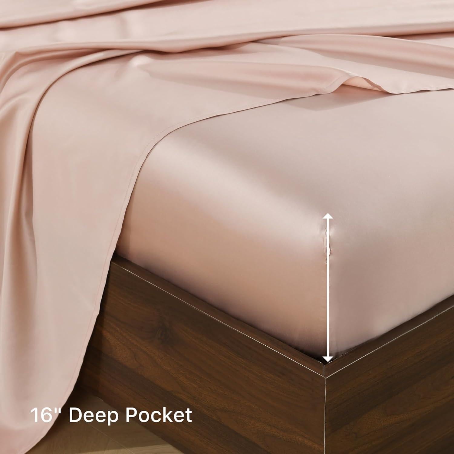 Juego de Sábanas Queen NATUREFIELD 4 Piezas Seda Bambú