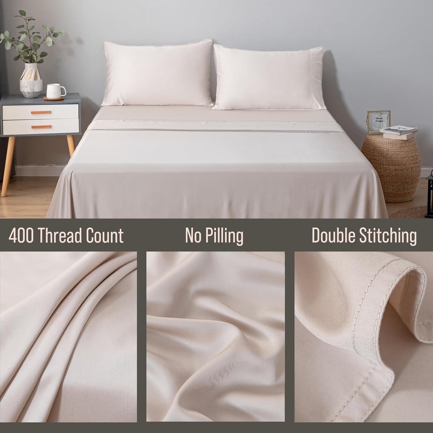 Sábana Plana de Lujo Bella Coterie 100% Viscosa de Bambú Queen