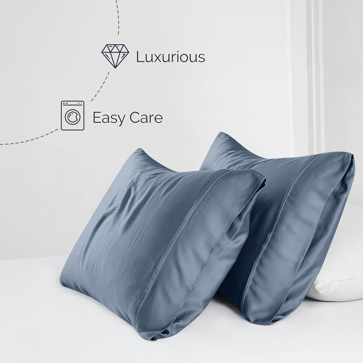 Juego de Sábanas Queen Southshore Rayón Bambú 300 TC Azul