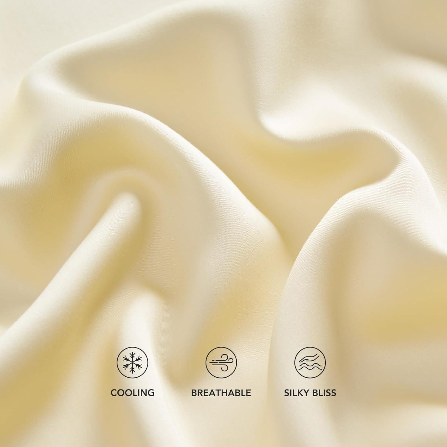 Juego de Sábanas Queen EVERGRACE TENCEL 4 Piezas Crema