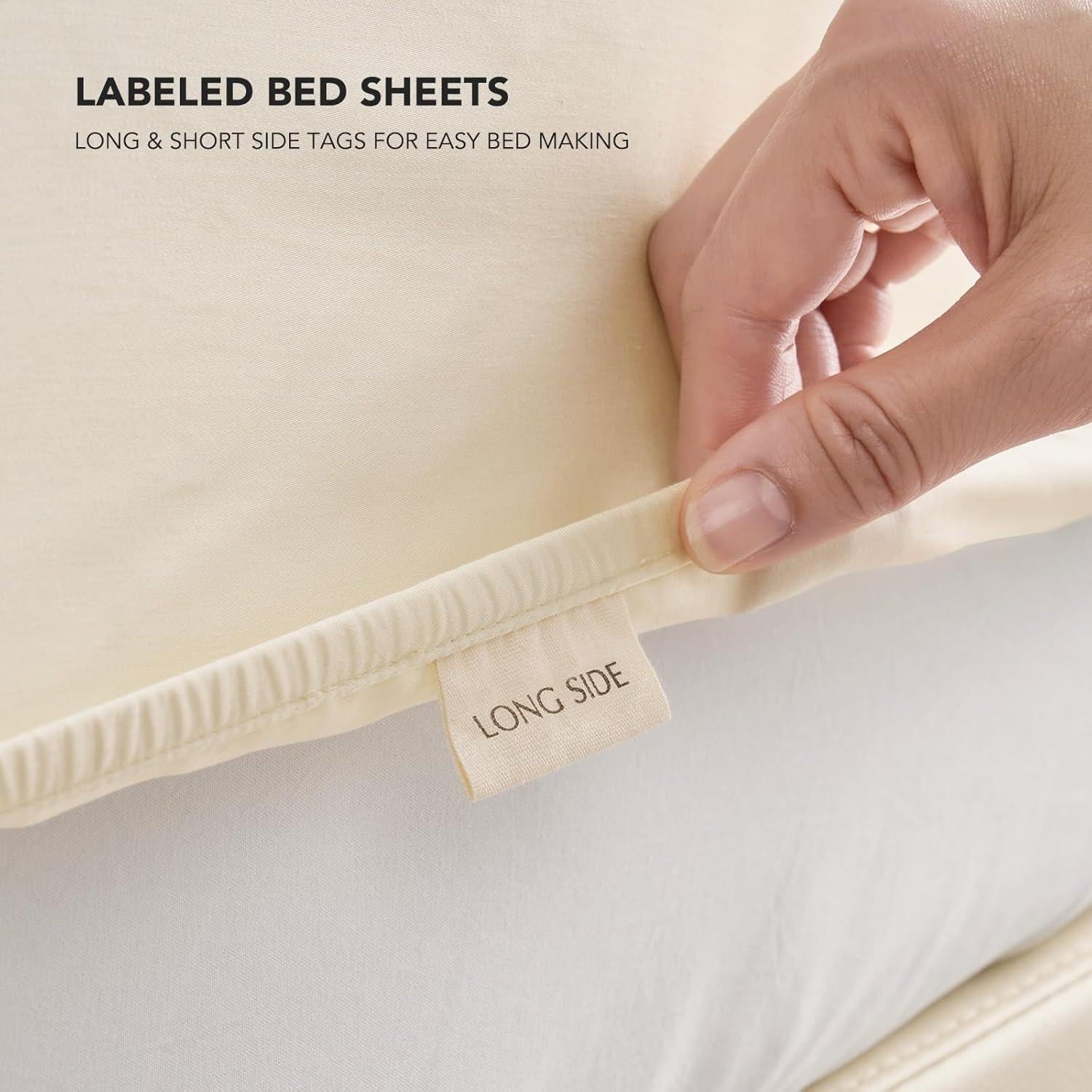 Juego de Sábanas Queen EVERGRACE TENCEL 4 Piezas Crema