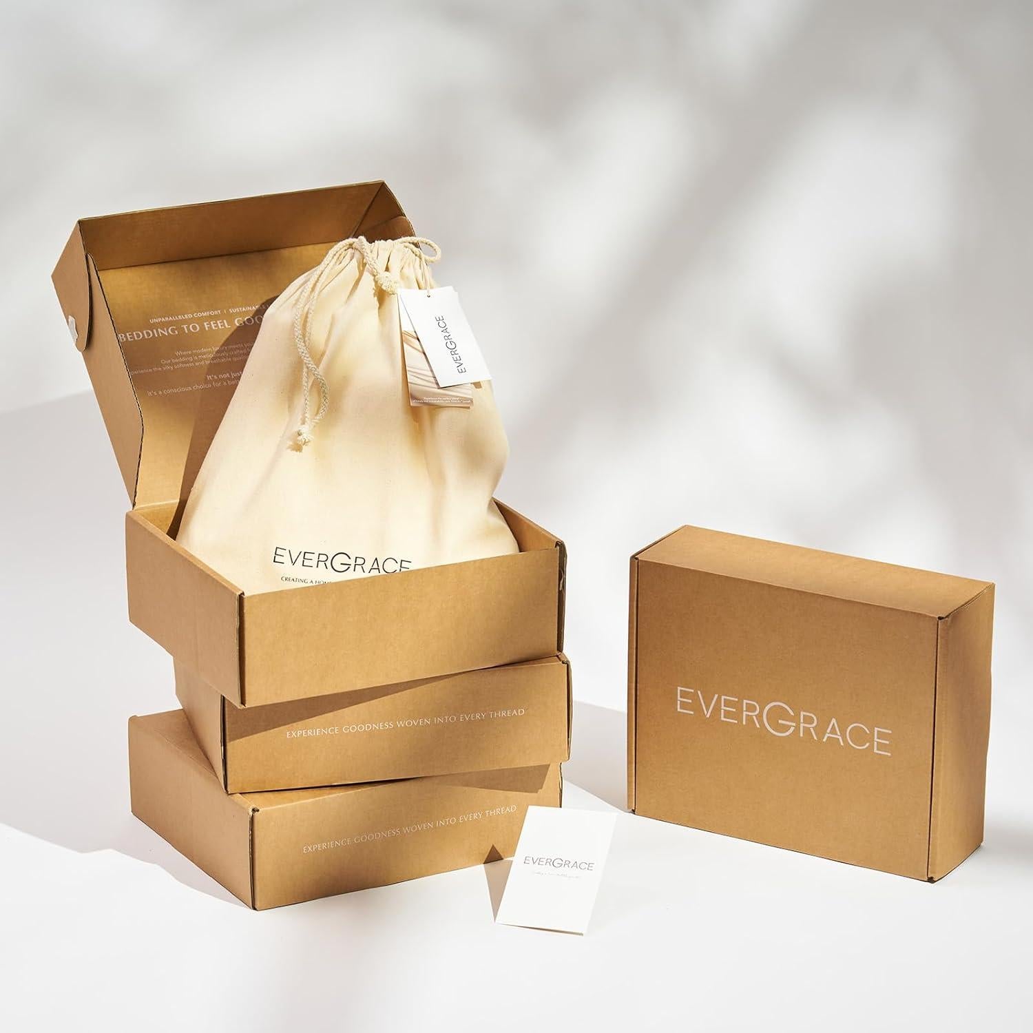 Juego de Sábanas Queen EVERGRACE TENCEL 4 Piezas Crema