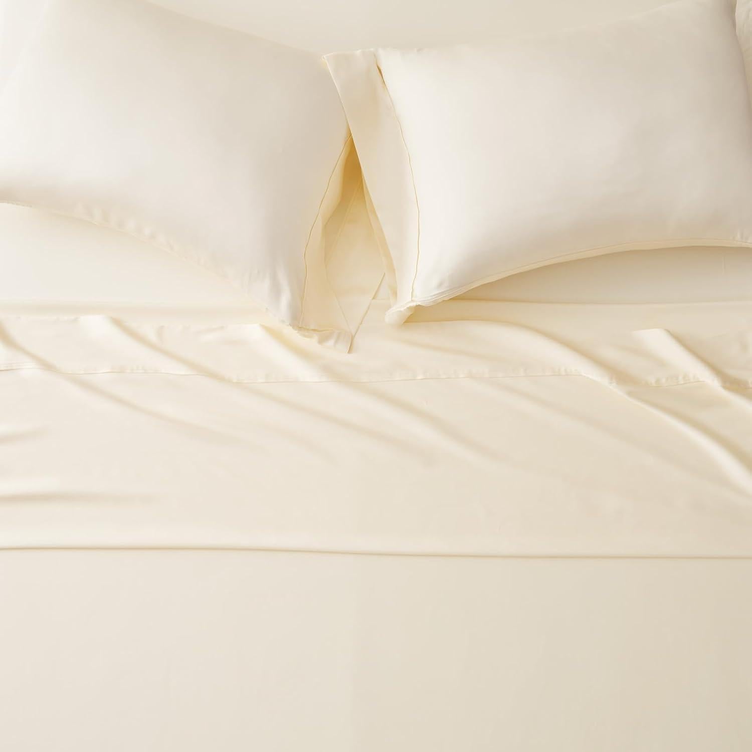Juego de Sábanas Queen EVERGRACE TENCEL 4 Piezas Crema