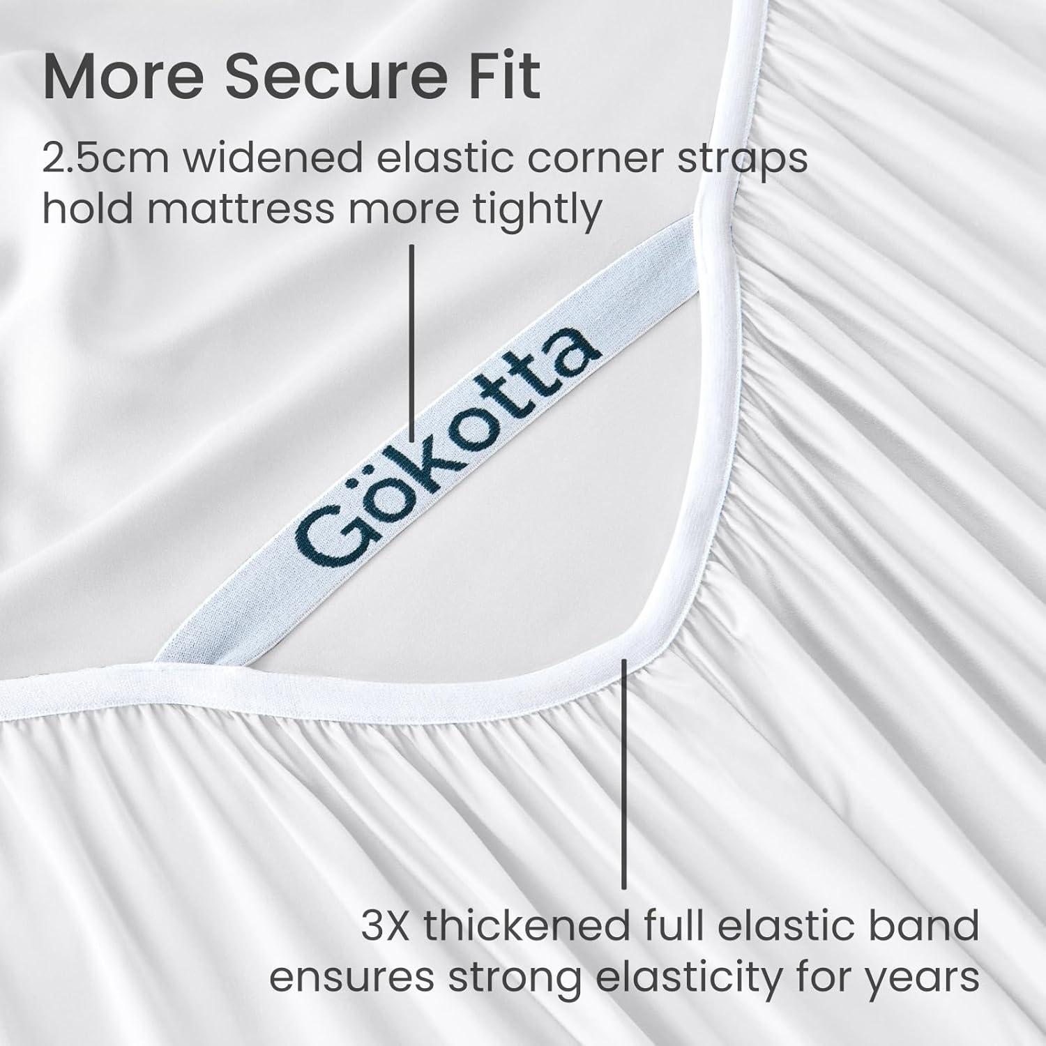 Sábana Ajustable Reina GOKOTTA 100% Rayón Bambú 300 Hilos