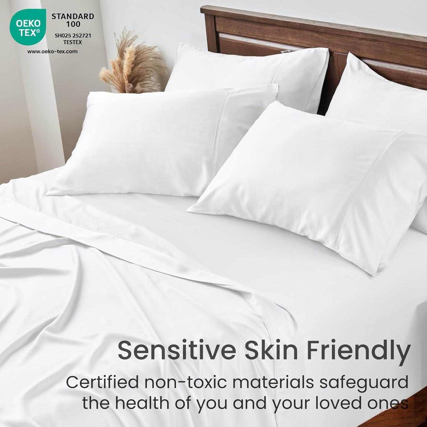 Sábana Ajustable Reina GOKOTTA 100% Rayón Bambú 300 Hilos