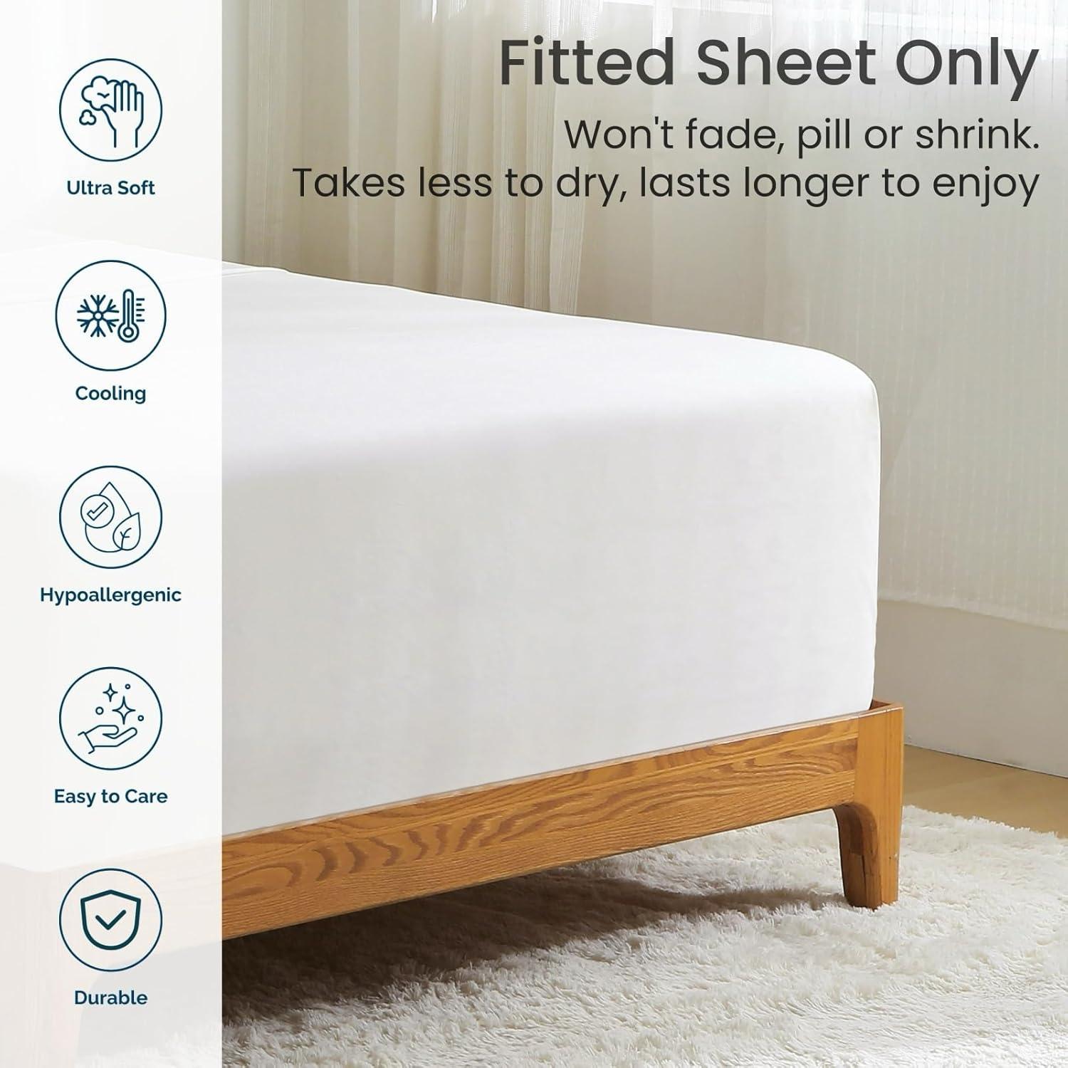 Sábana Ajustable Reina GOKOTTA 100% Rayón Bambú 300 Hilos