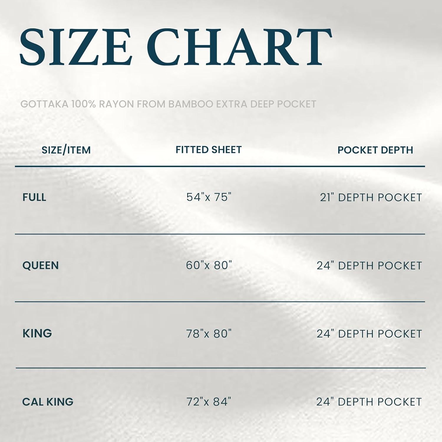 Sábana Ajustable Reina GOKOTTA 100% Rayón Bambú 300 Hilos