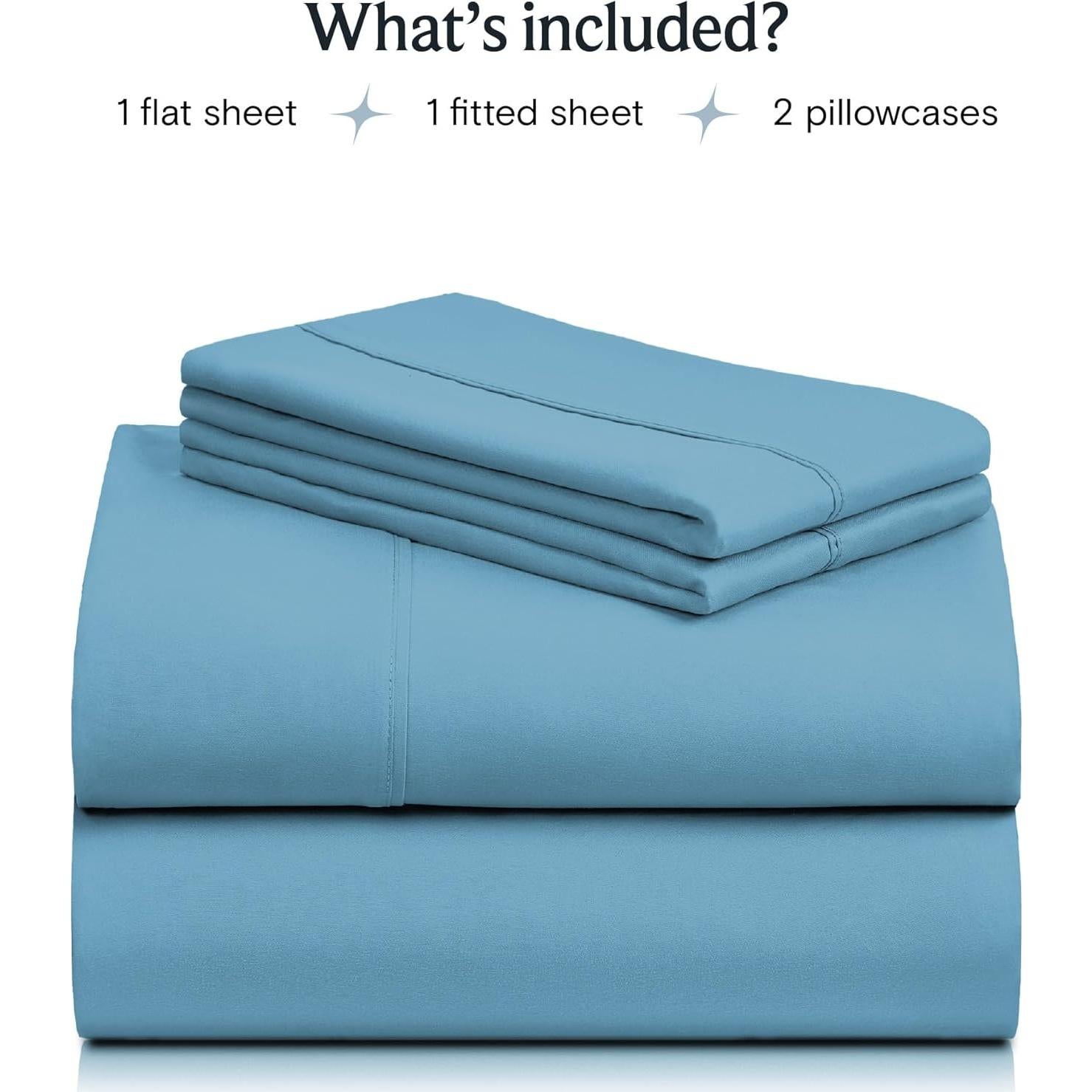 Juego de Sábanas Queen LuxClub 6 Piezas Microfibra Azul Claro