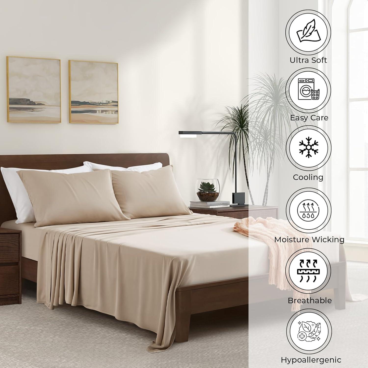 Juego de Fundas de Almohada Reina Luxury Bamboo Market 100% Viscosa