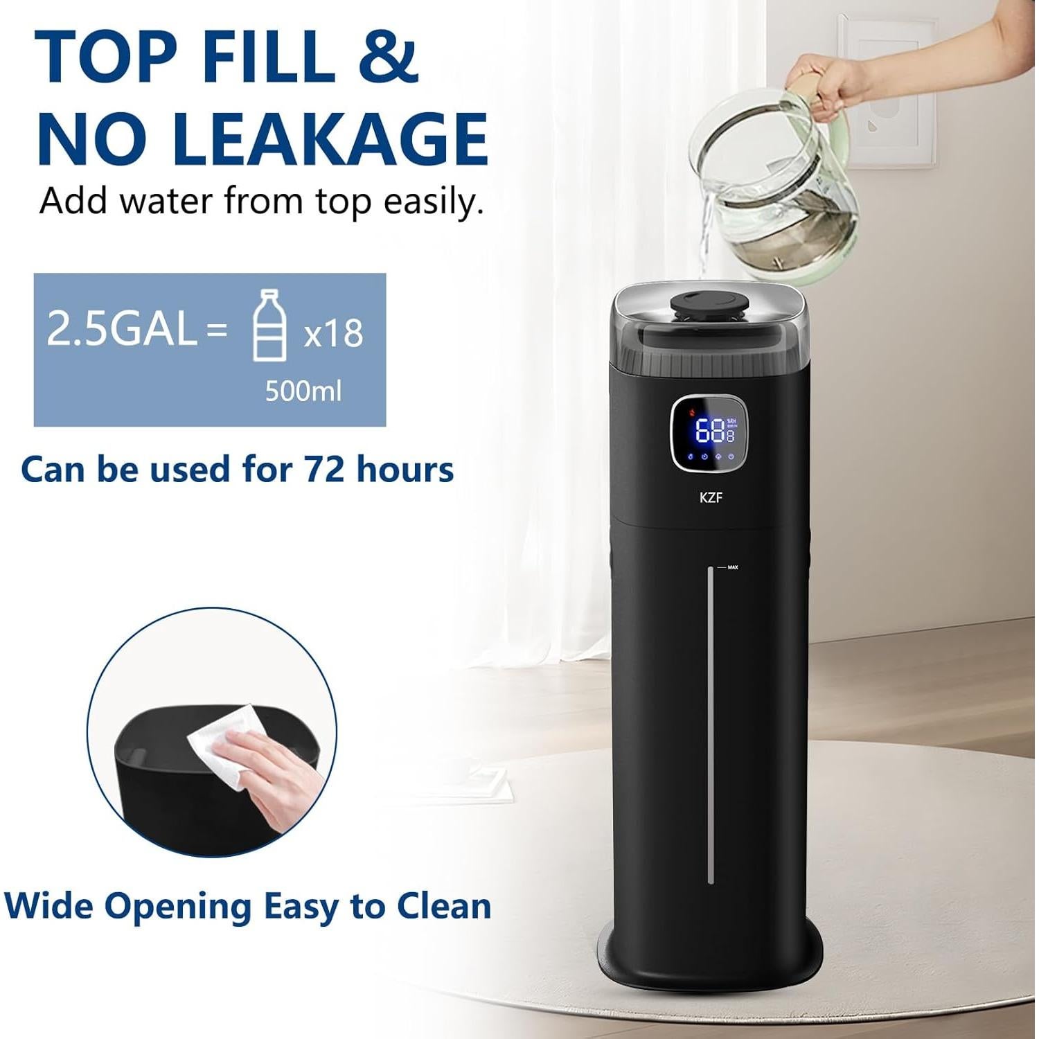 Humidificador Ultrasónico KZF 9L para Habitaciones Grandes