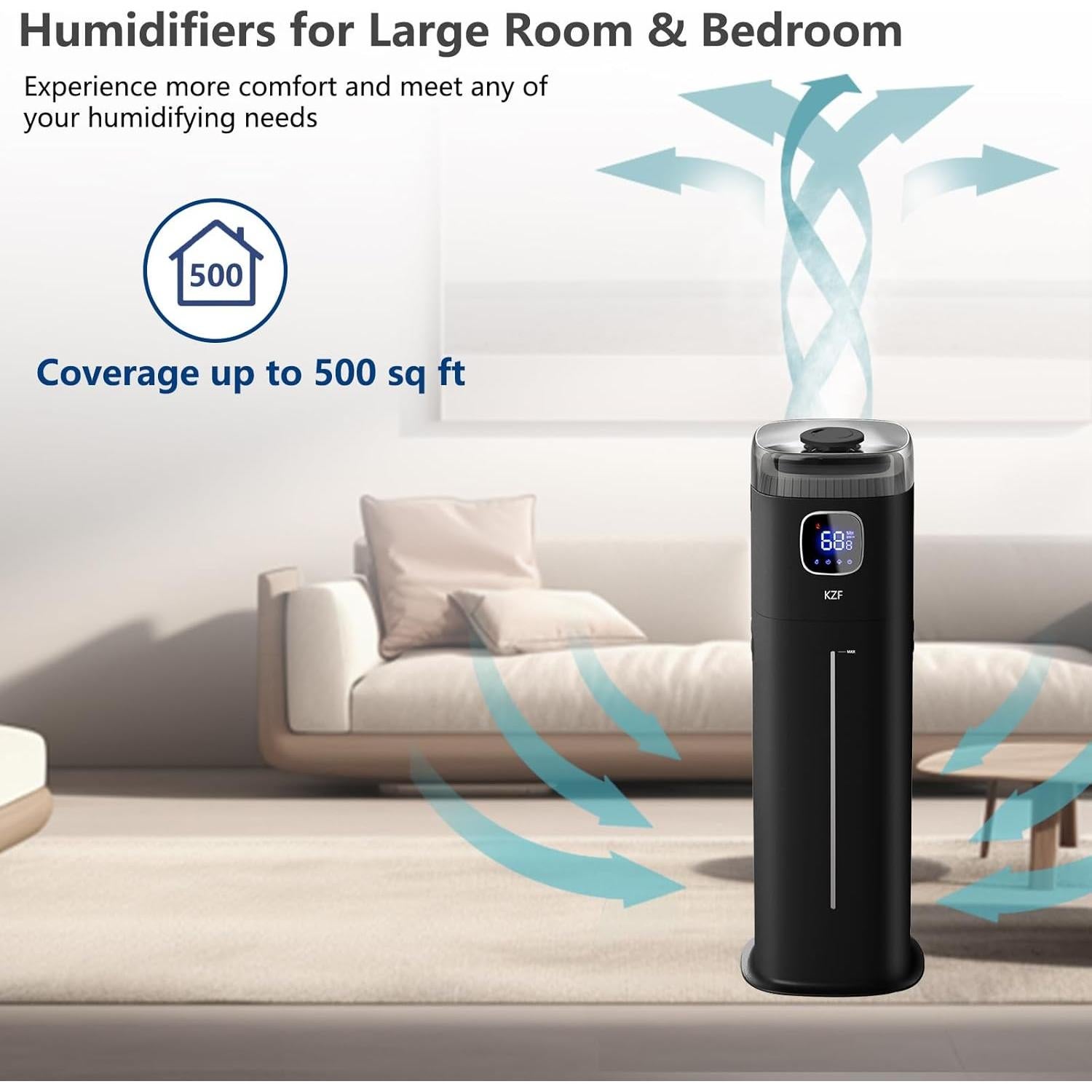 Humidificador Ultrasónico KZF 9L para Habitaciones Grandes