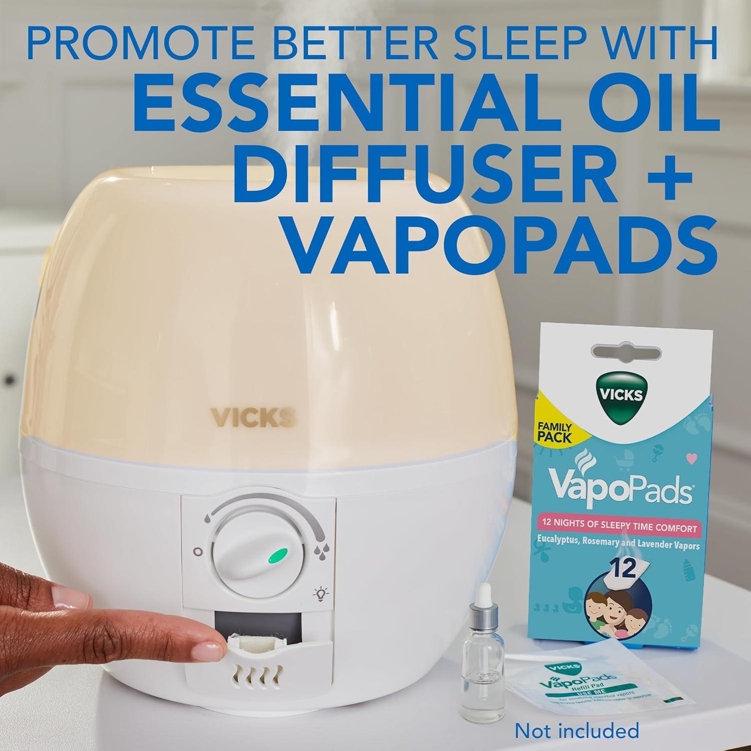 Humidificador Vicks 3-en-1 SleepyTime con Difusor y Luz Nocturna