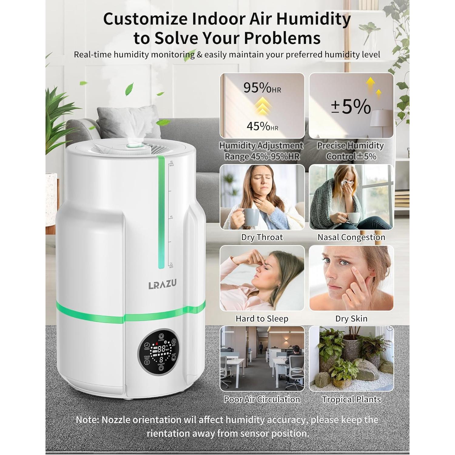 Humidificador Ultrasonico LRAZU HQ-JS2501 6L Control Remoto