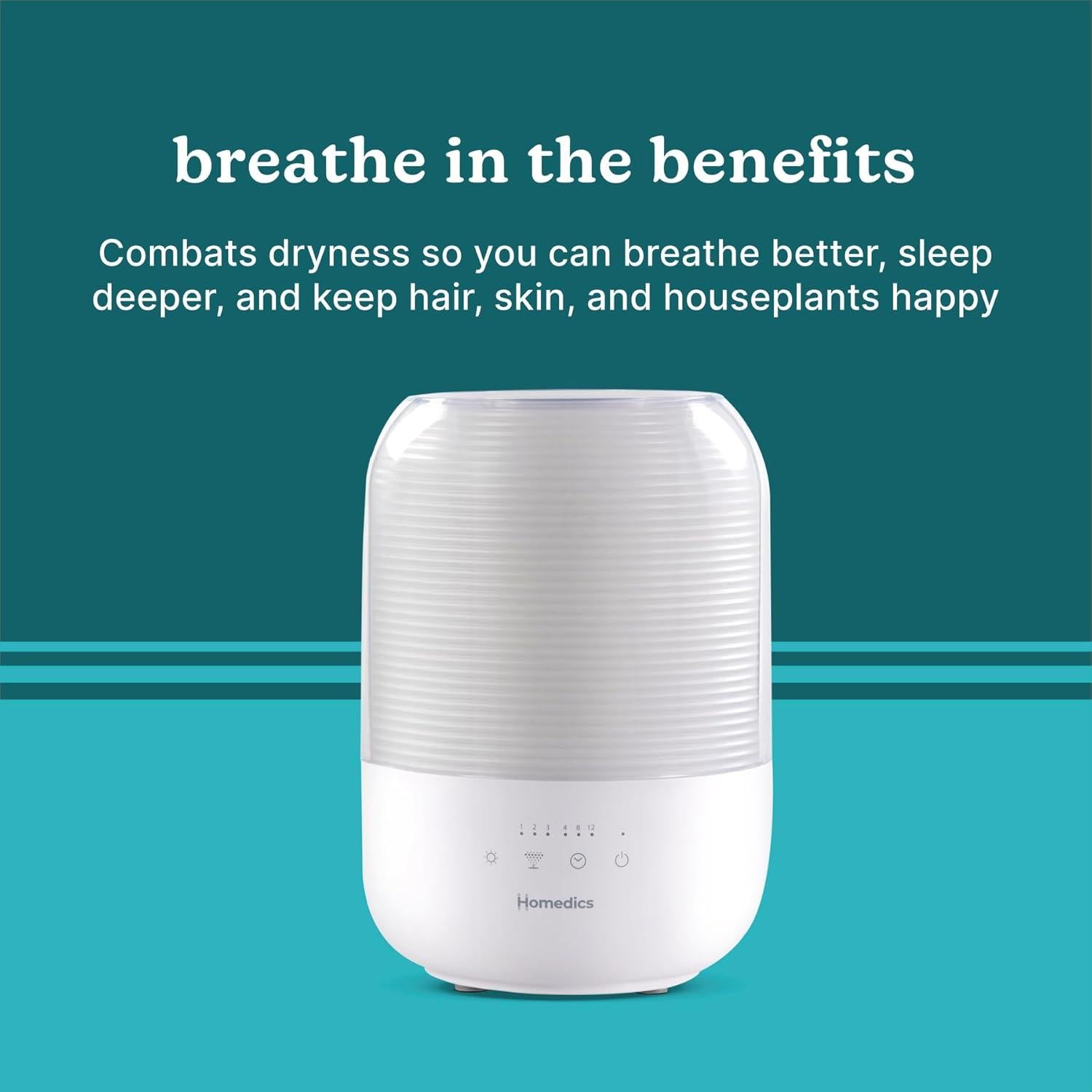 Humidificador ultrasónico HoMedics UHE-CMTF63, 3L, 36.8 m²