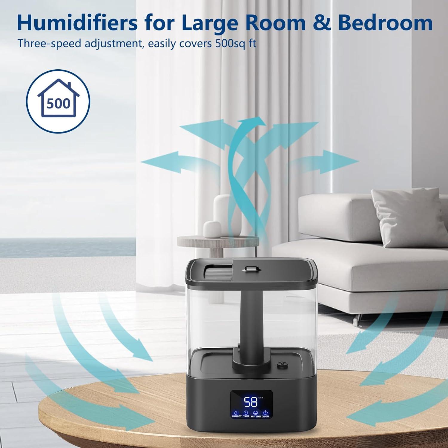 Humidificador KZF 6L Ultrasonido con Pantalla Digital y Aromaterapia