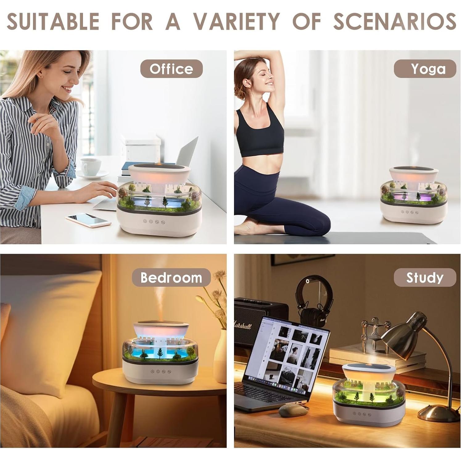 Humidificador Ultrasónico Piosarafiem con Luz LED y Aromaterapia