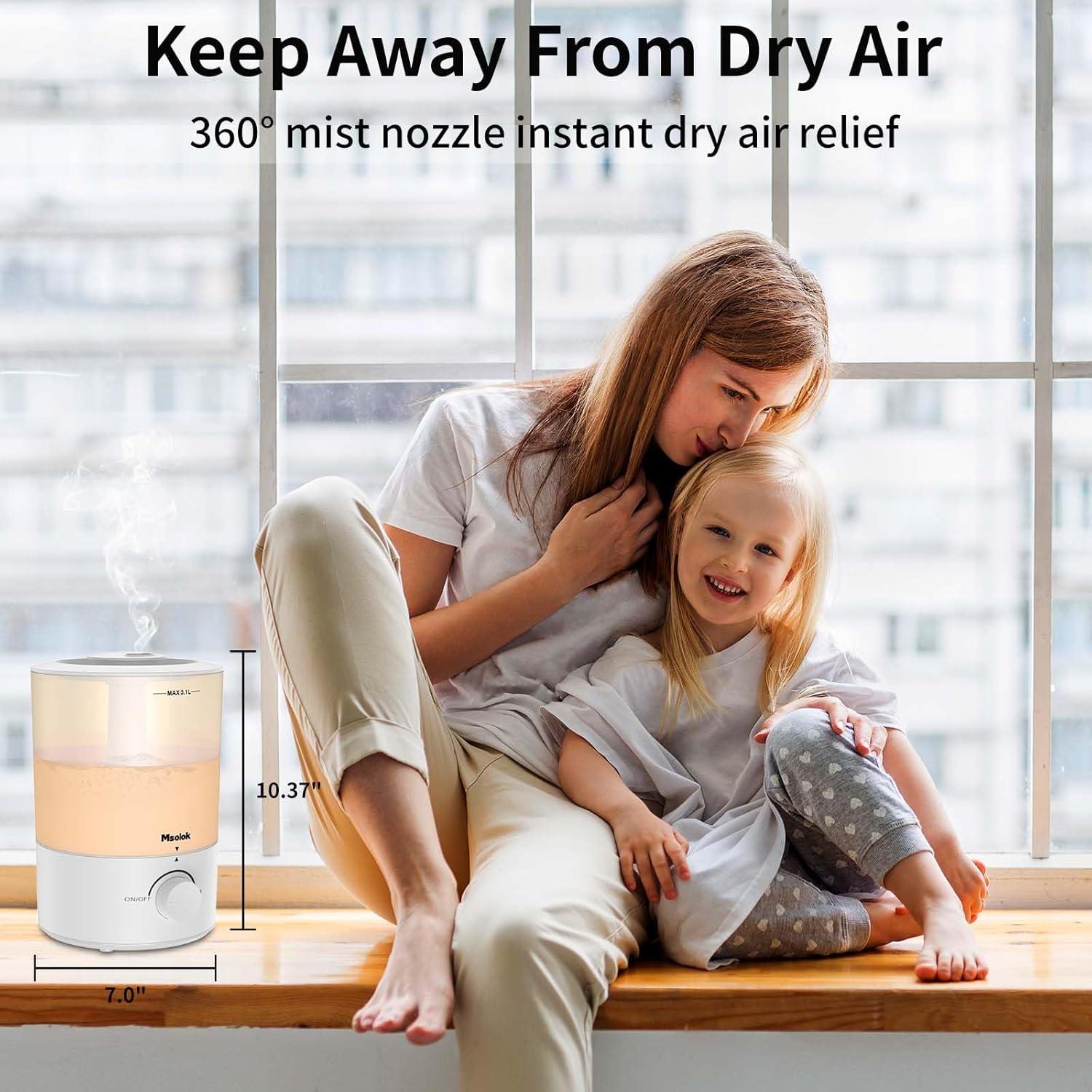 Humidificador ultrasónico Msolok HD-3101S 3.1L para dormitorio