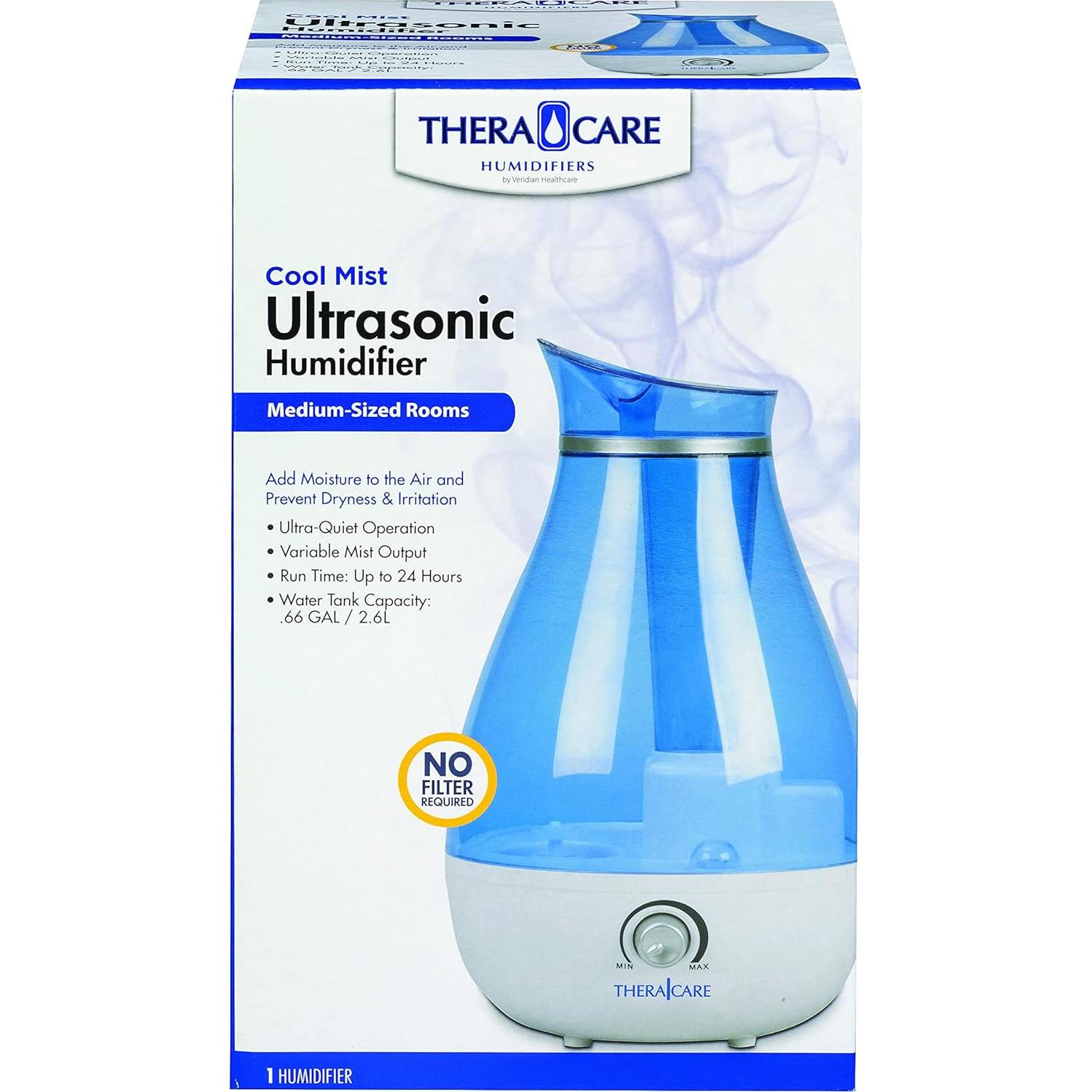 Humidificador Ultrasonico TheraCare Niebla Fría 24h Sin Filtro