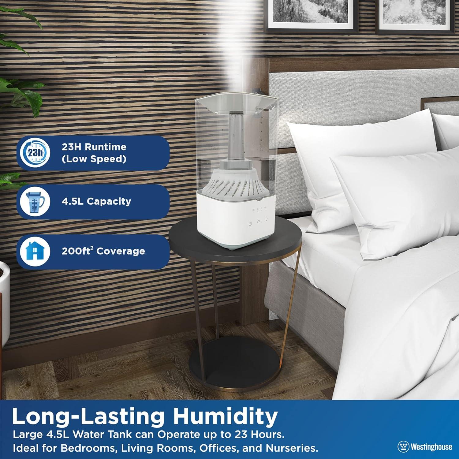 Humidificador de Niebla Fría Westinghouse 4.5L con Control Táctil
