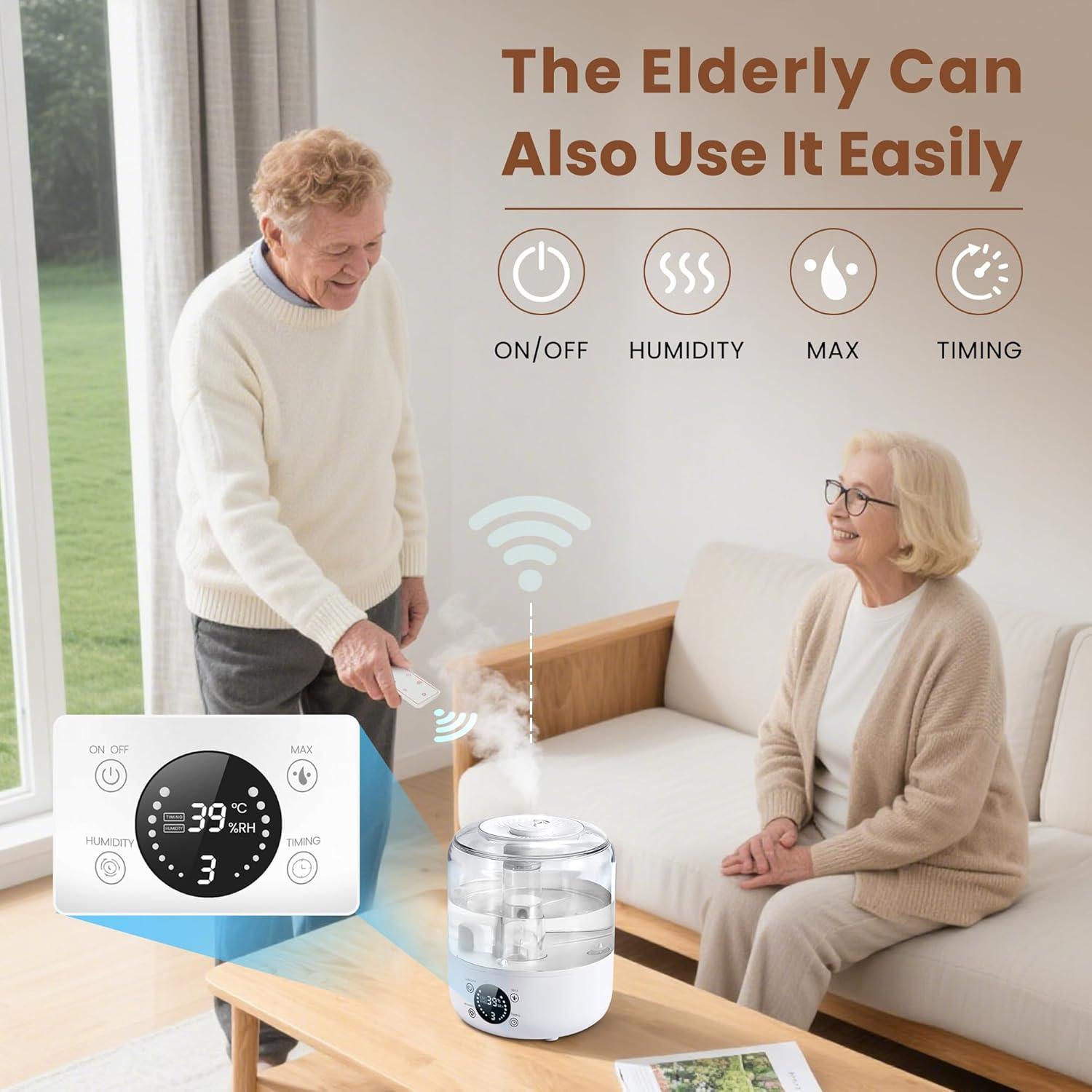 Humidificador QWUE 3L Ultrasonido Silencioso para Dormitorio