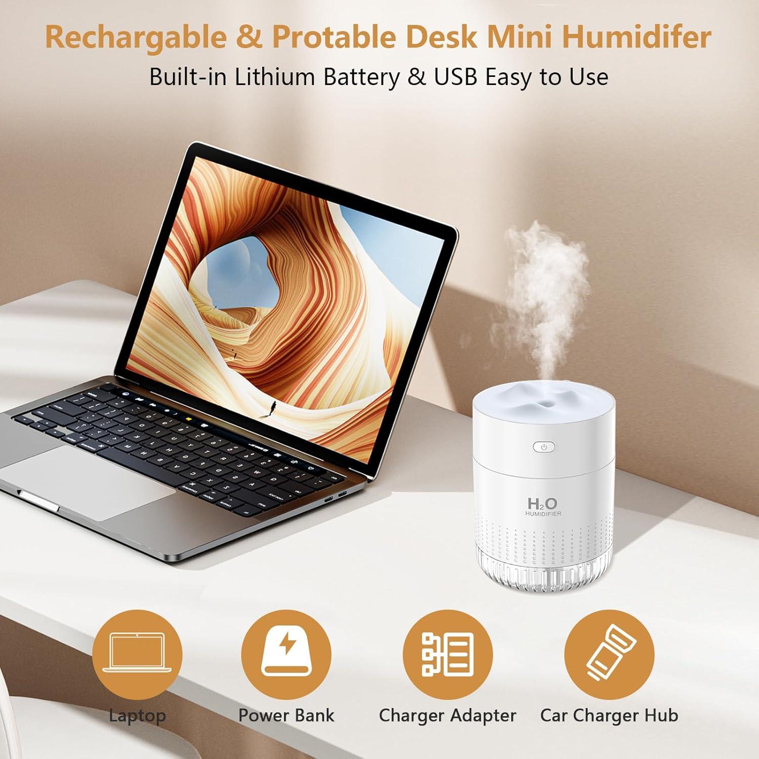 Humidificador Mini Recargable HOTBAG 350ml para Dormitorio