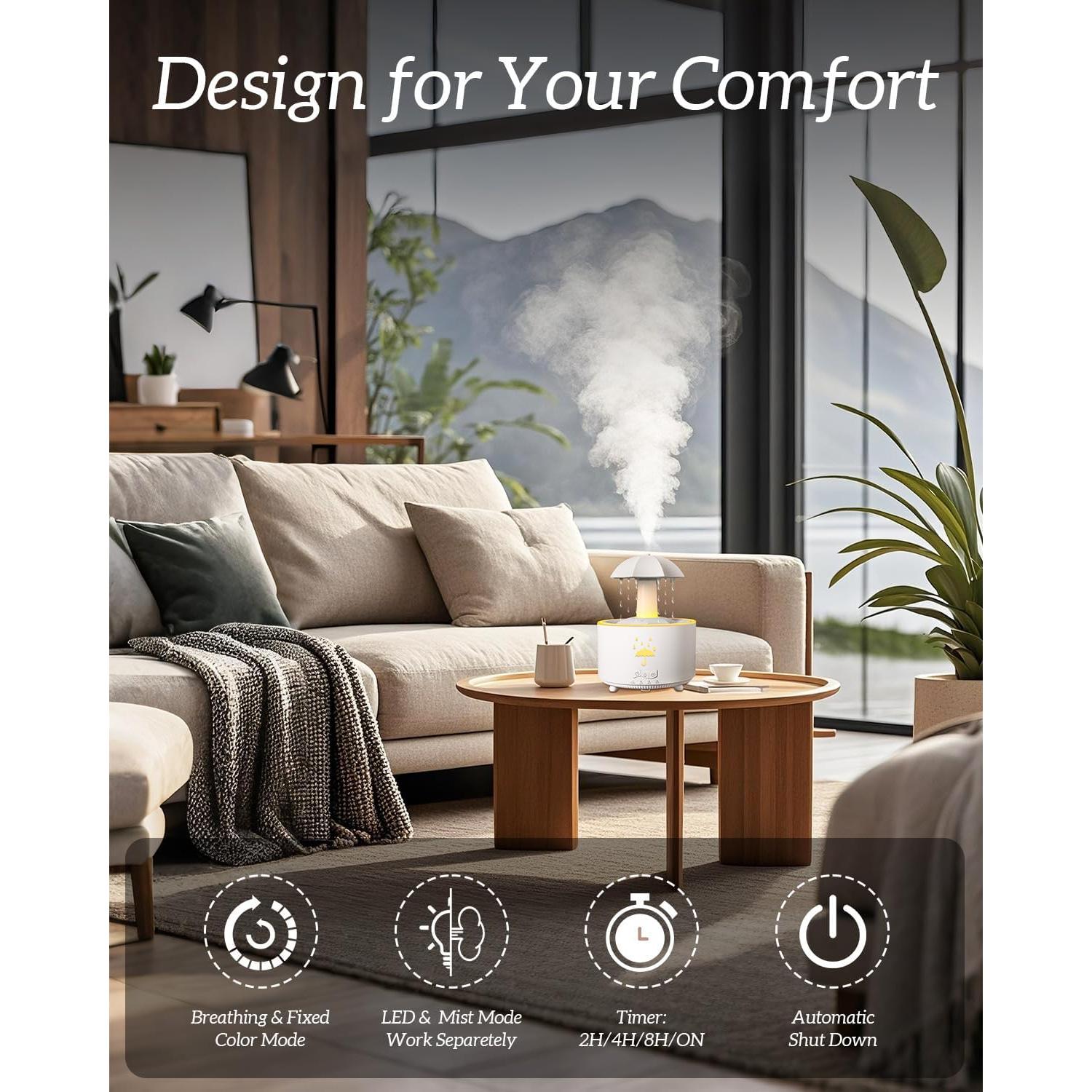 Humidificador y Difusor de Aceite AuraliBrite V88 300mL 7 LED