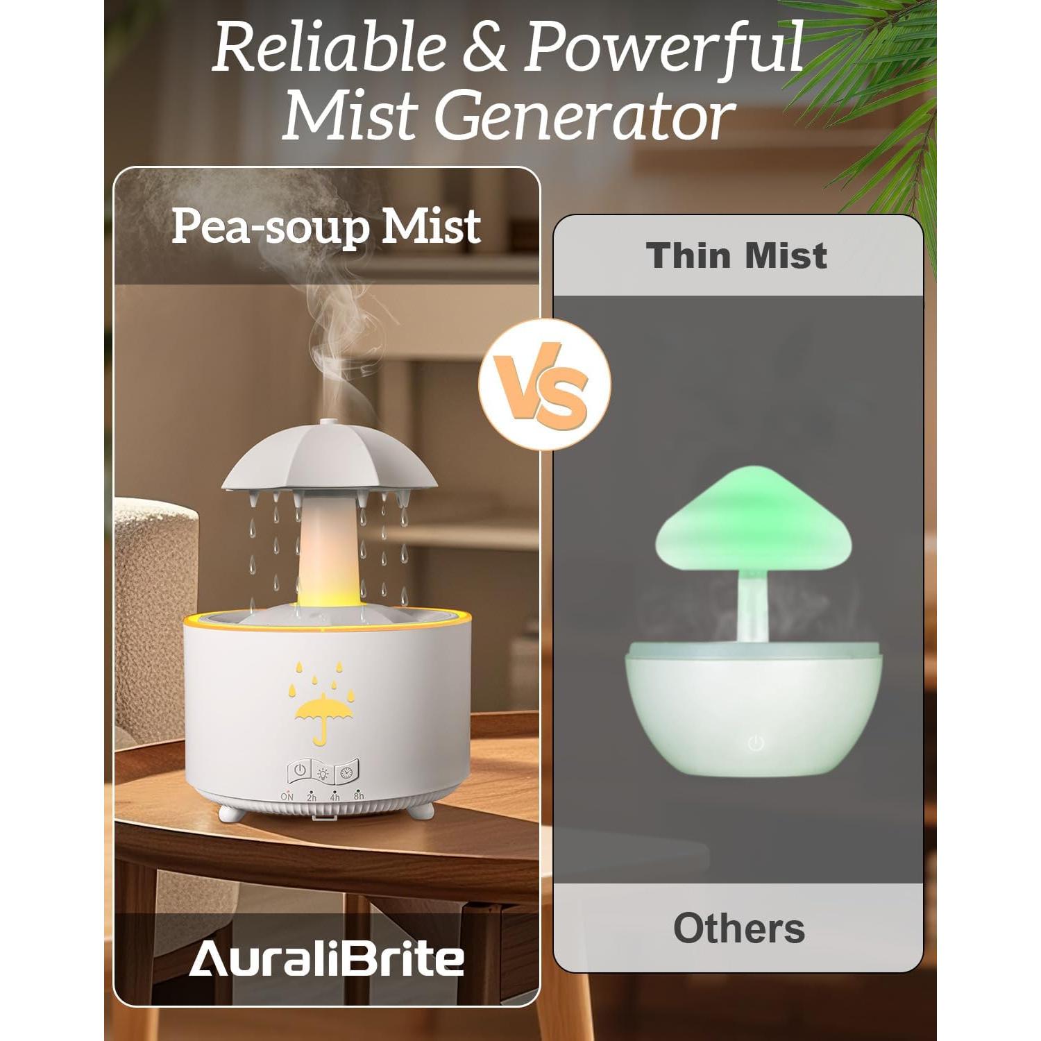 Humidificador y Difusor de Aceite AuraliBrite V88 300mL 7 LED