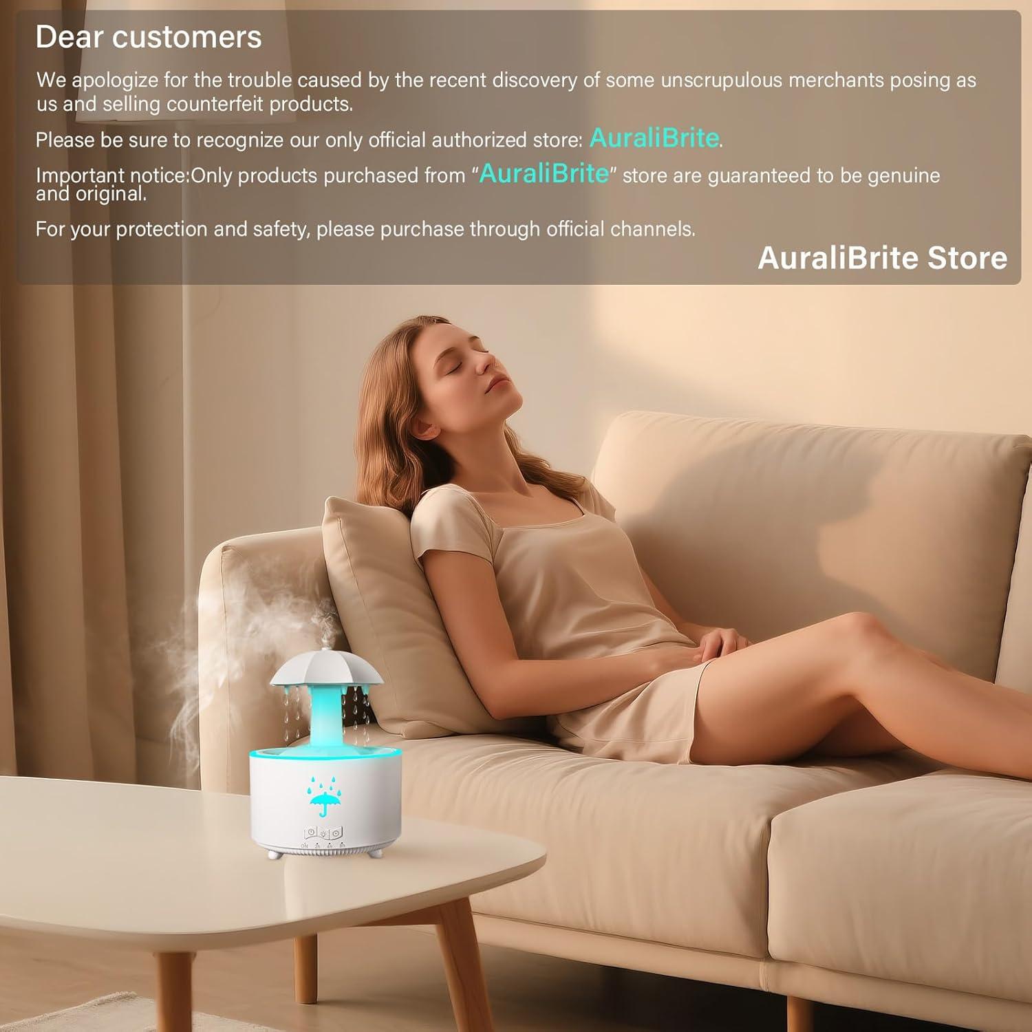 Humidificador y Difusor de Aceite AuraliBrite V88 300mL 7 LED