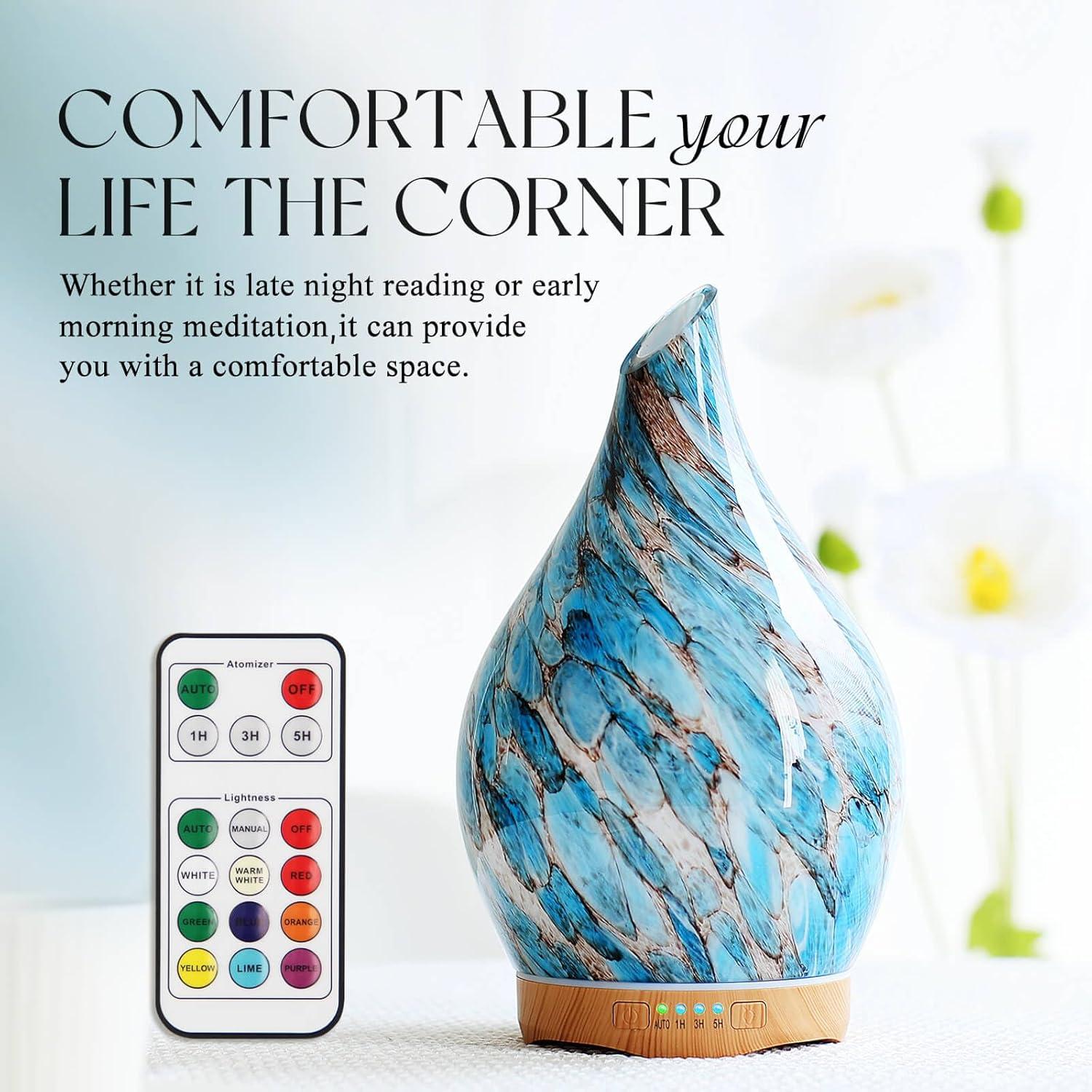 Difusor de Aceite Esencial Porseme 280ml Vidrio Control Remoto