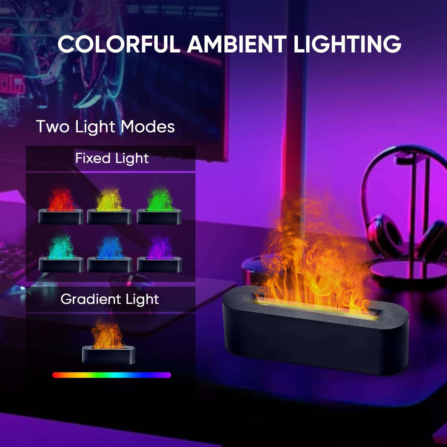 Difusor de Aceite Esencial Yaledi 150ml Chimenea Negro