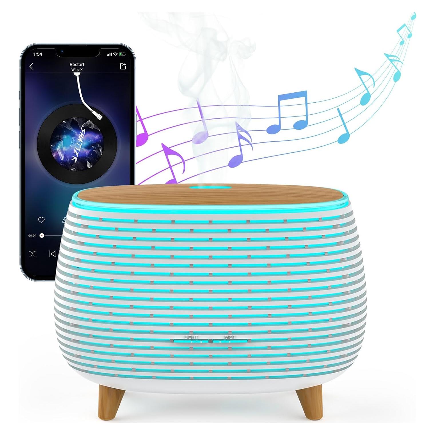 Difusor de Aceite Esencial APOMATOT 400ml con Bluetooth y Luz LED