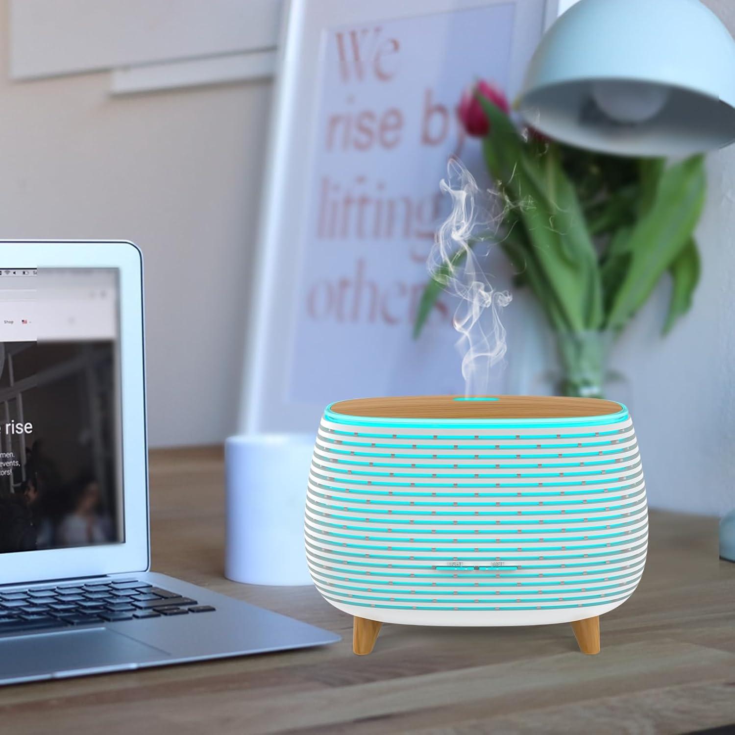 Difusor de Aceite Esencial APOMATOT 400ml con Bluetooth y Luz LED