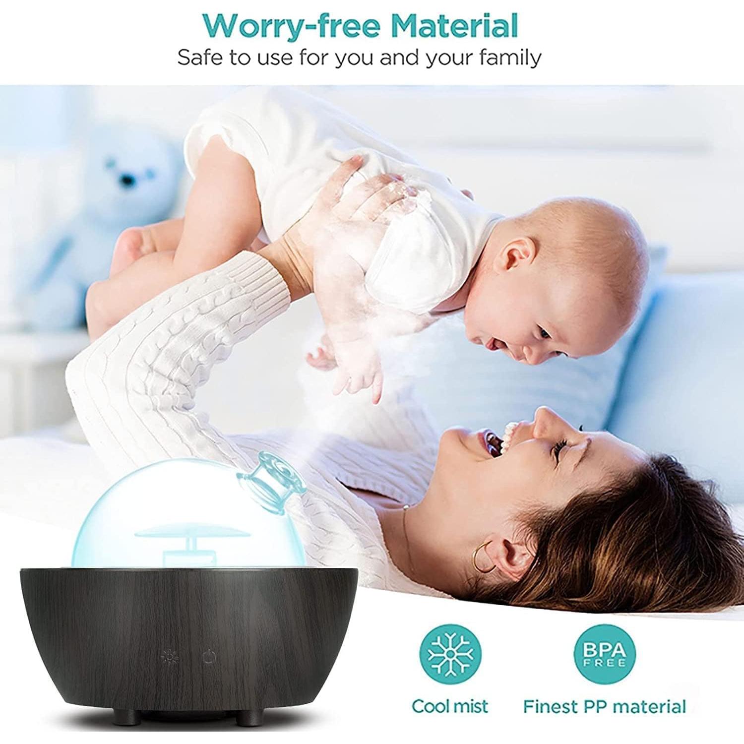 Difusor de Aceite Esencial XANAPHIA 280ml Vidrio Negro LED