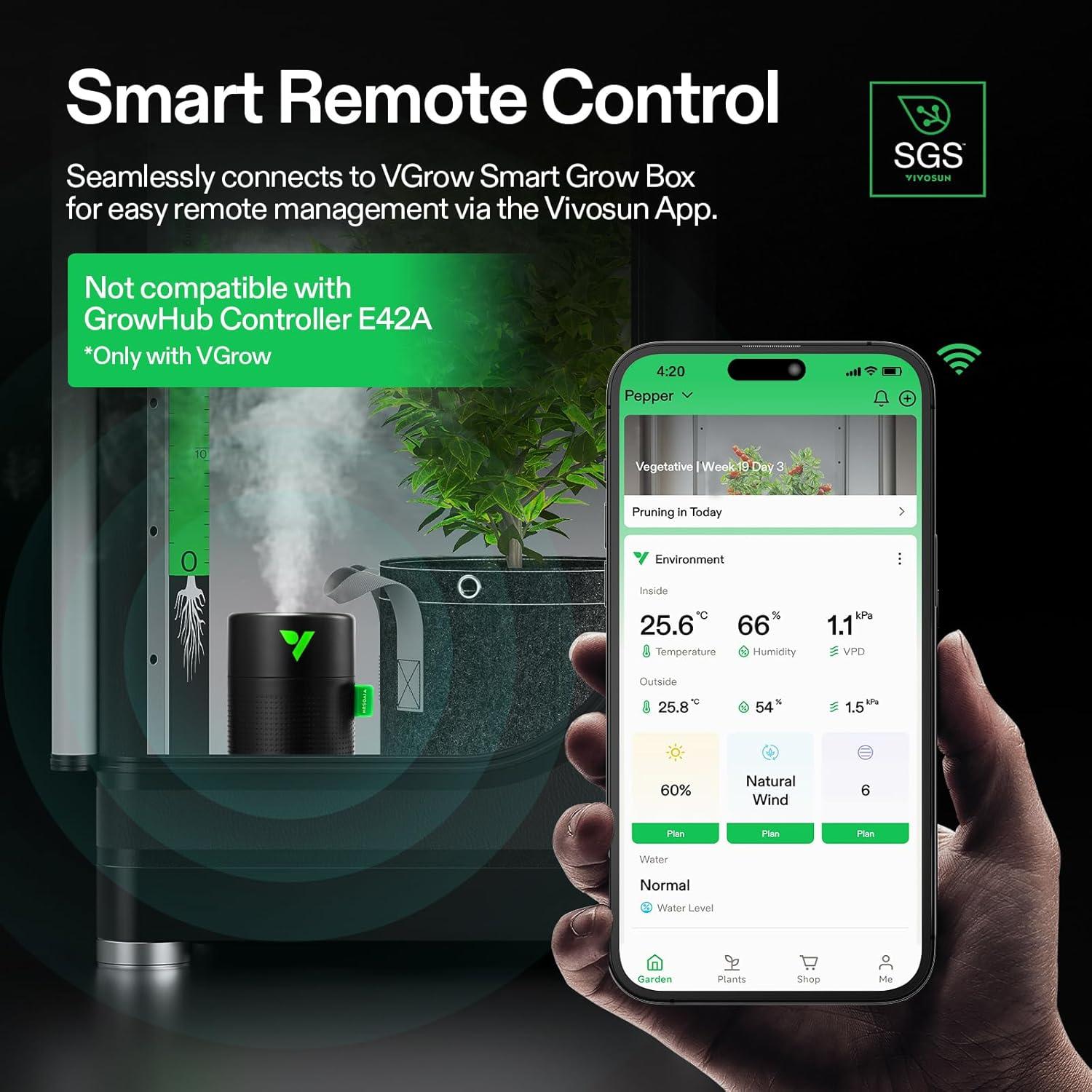 Humidificador USB VIVOSUN U075 750ml con Control Remoto