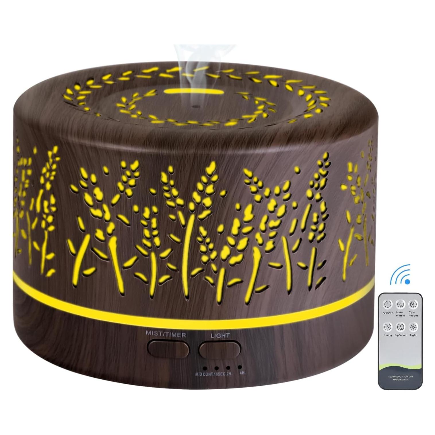 Difusor de Aromaterapia YONGYAO 500ml Ultrasónico Gris