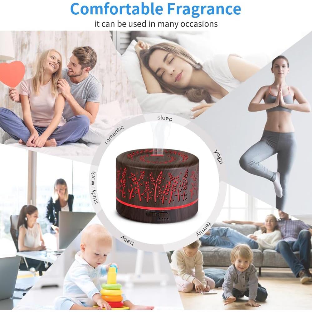 Difusor de Aromaterapia YONGYAO 500ml Ultrasónico Gris